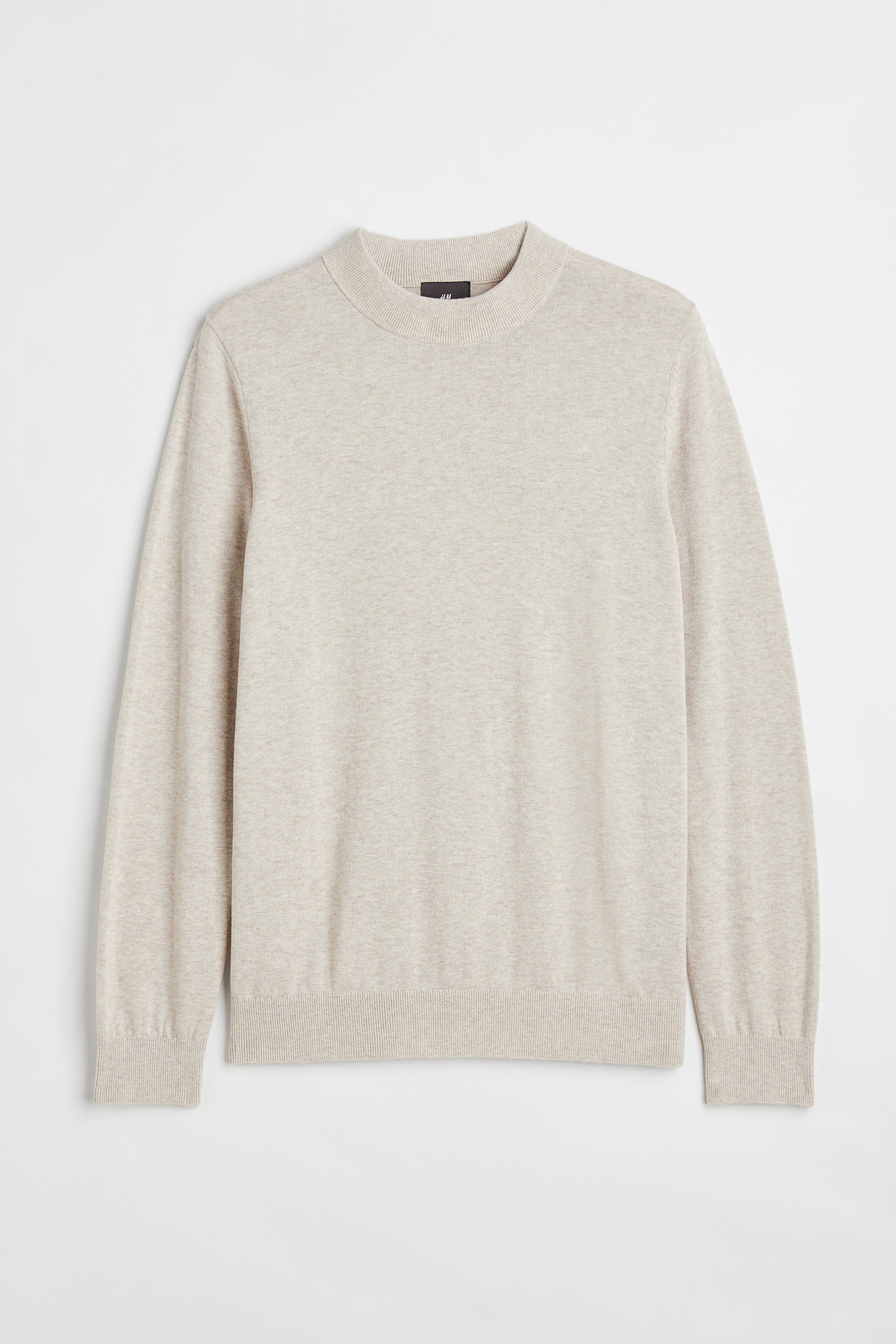 이미지 확대 보기: 슬림핏 파인니트 터틀넥 스웨터 - 라이트 베이지 - Men | H&M KR 1