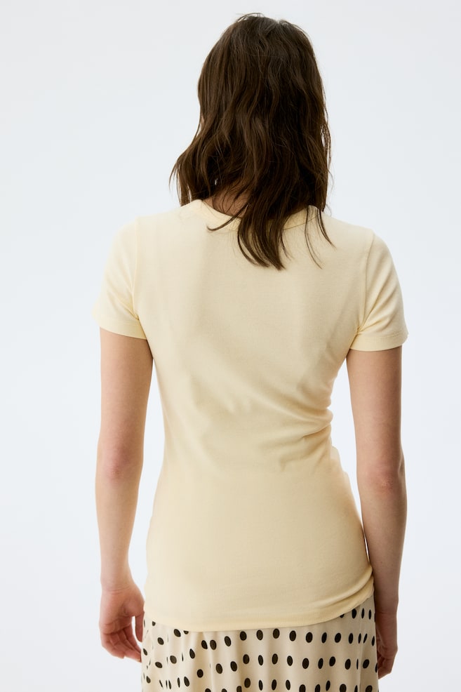 MAMA Ribbed top - Pale yellow/Light pink/White/Dark brown/Light greige - 5