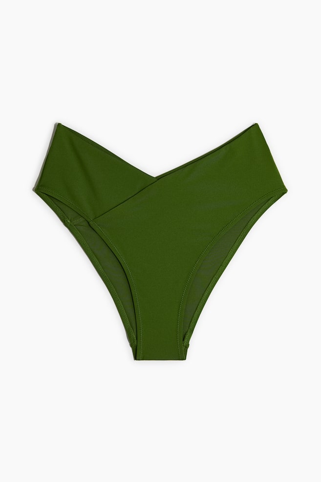 High Rise Cheeky Bikini Bottoms - Green/Black/White/zebra print - 1
