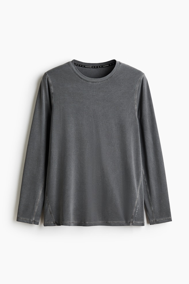 Maglia sportiva lunga con DryMove™ Regular Fit - Grigio scuro/Beige chiaro - 1