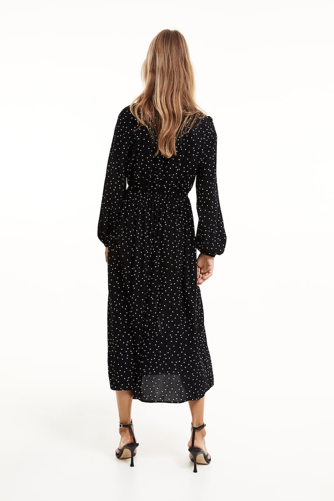 MAMA Balloon-sleeved dress - Black/Spotted - 3