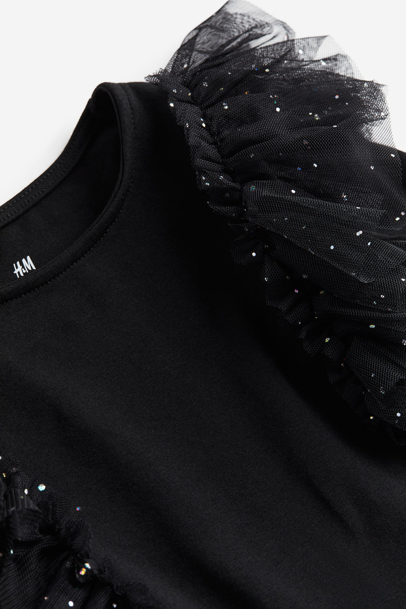 Áo viền nhún bèo - Màu đen - 2