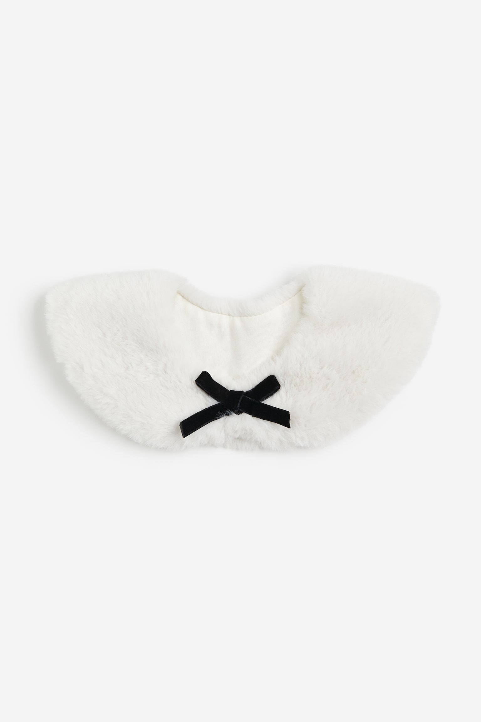 Bow-detail fluffy collar - White/Bow - 1