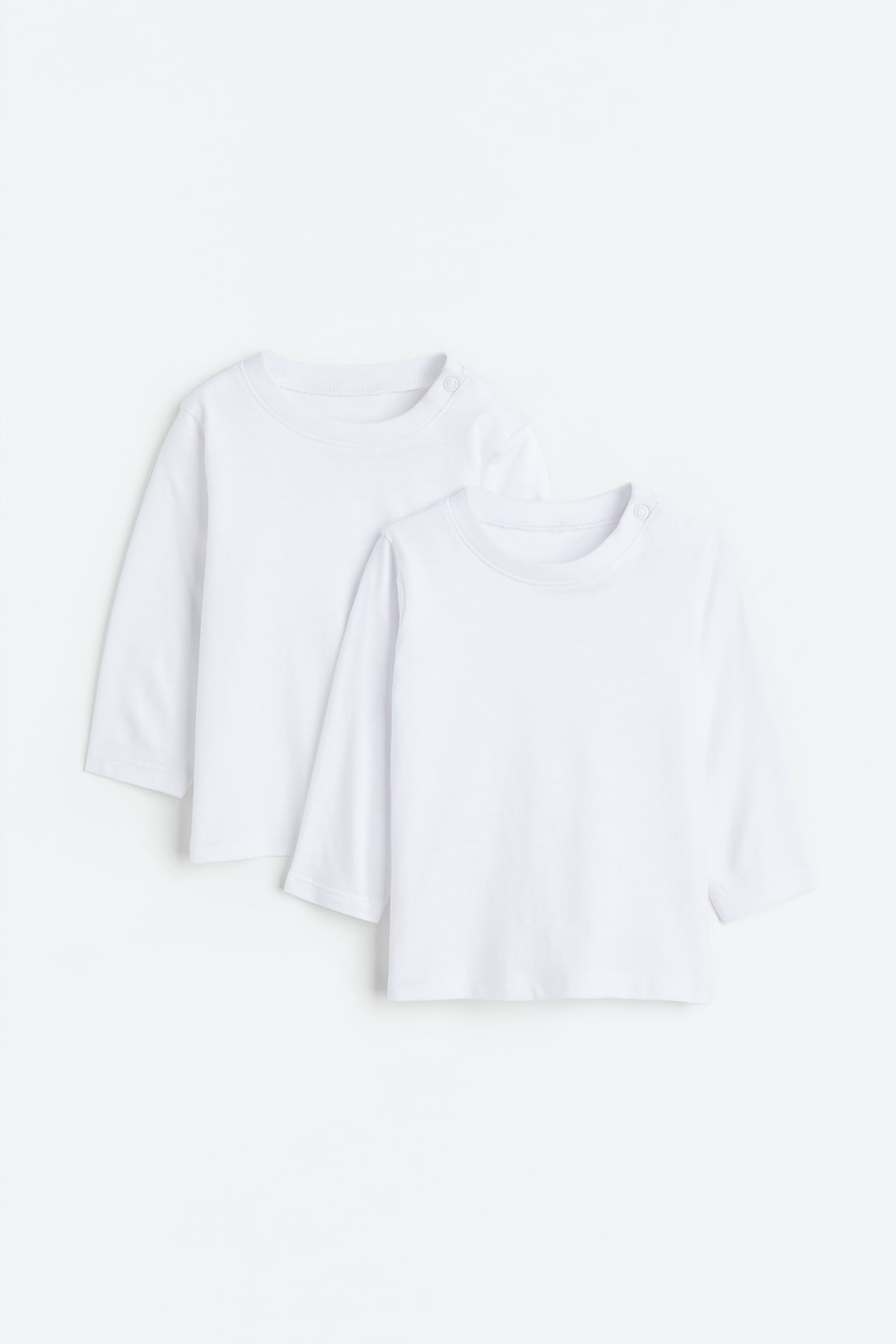 2-pack Long Sleeve Jersey Tops - White - 1