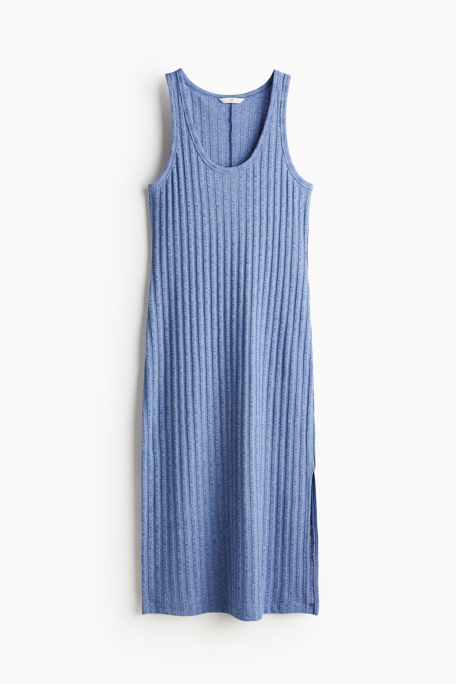 Rib Knit Dress - Blue marle/Pale green marle/White/Black stripe/Light beige - 2