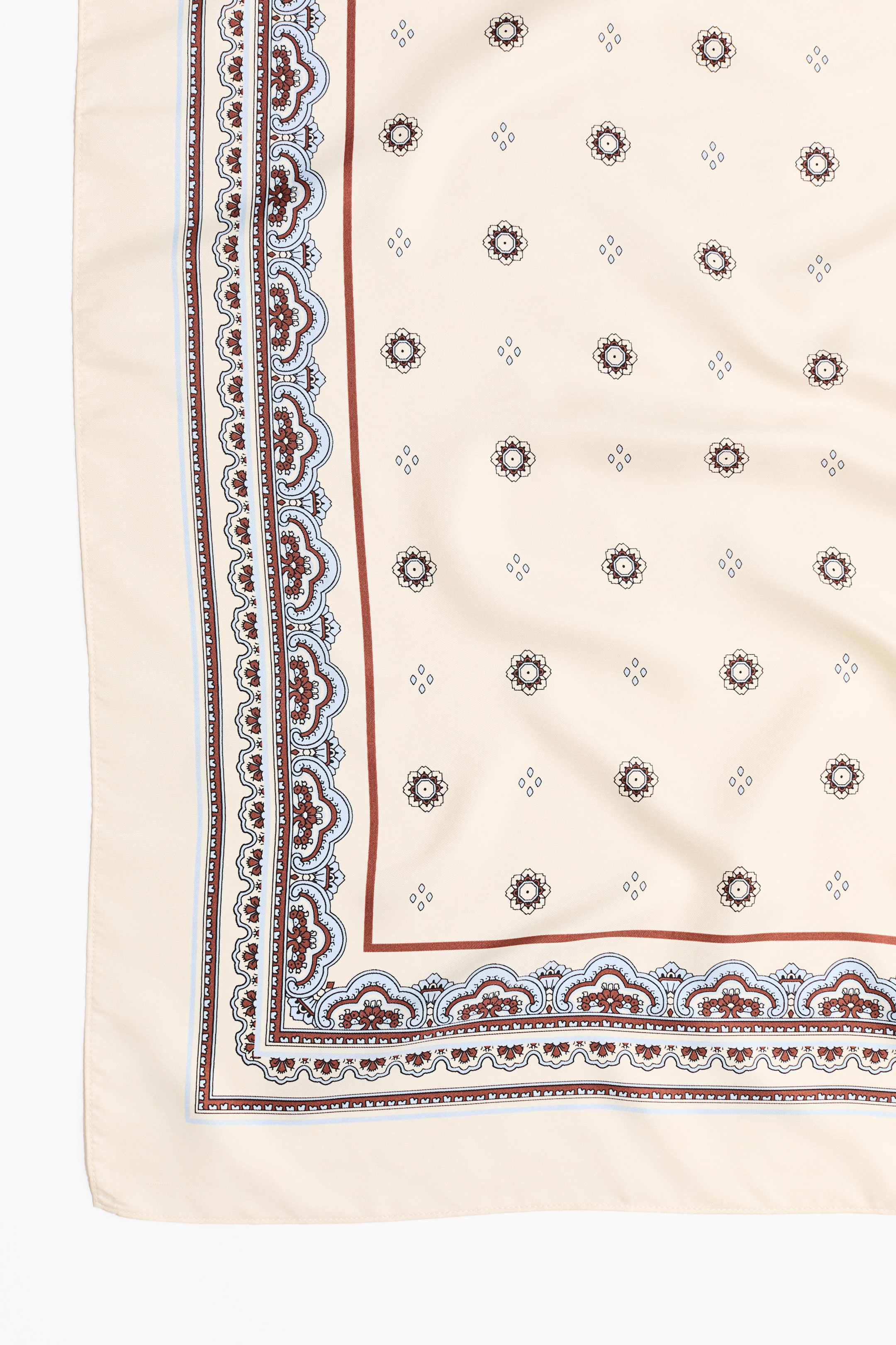 View larger image: Patterned scarf - Light beige/Light blue - Ladies | H&M IN 1