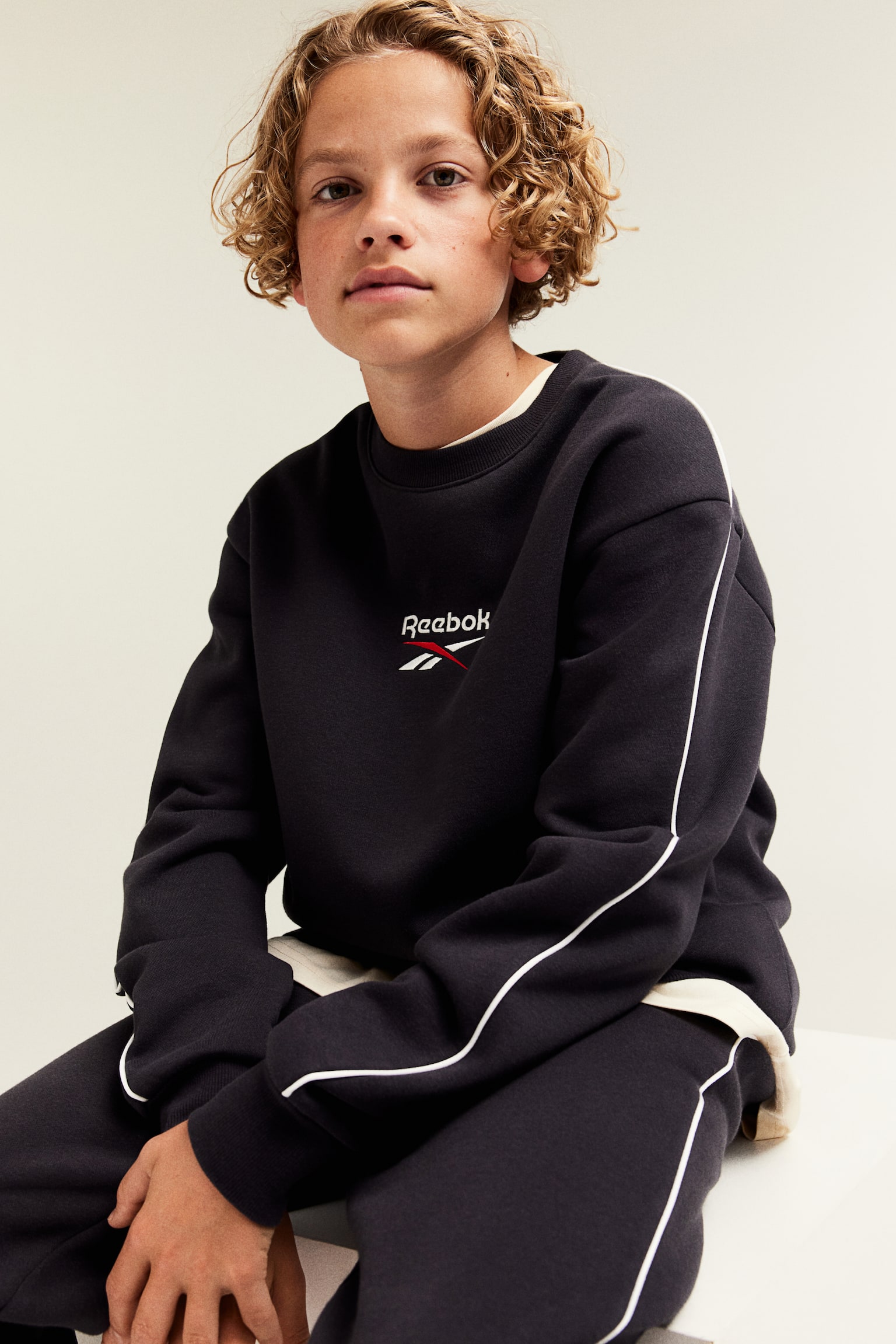 Embroidered-detail sweatshirt - Dark grey/Reebok - 2