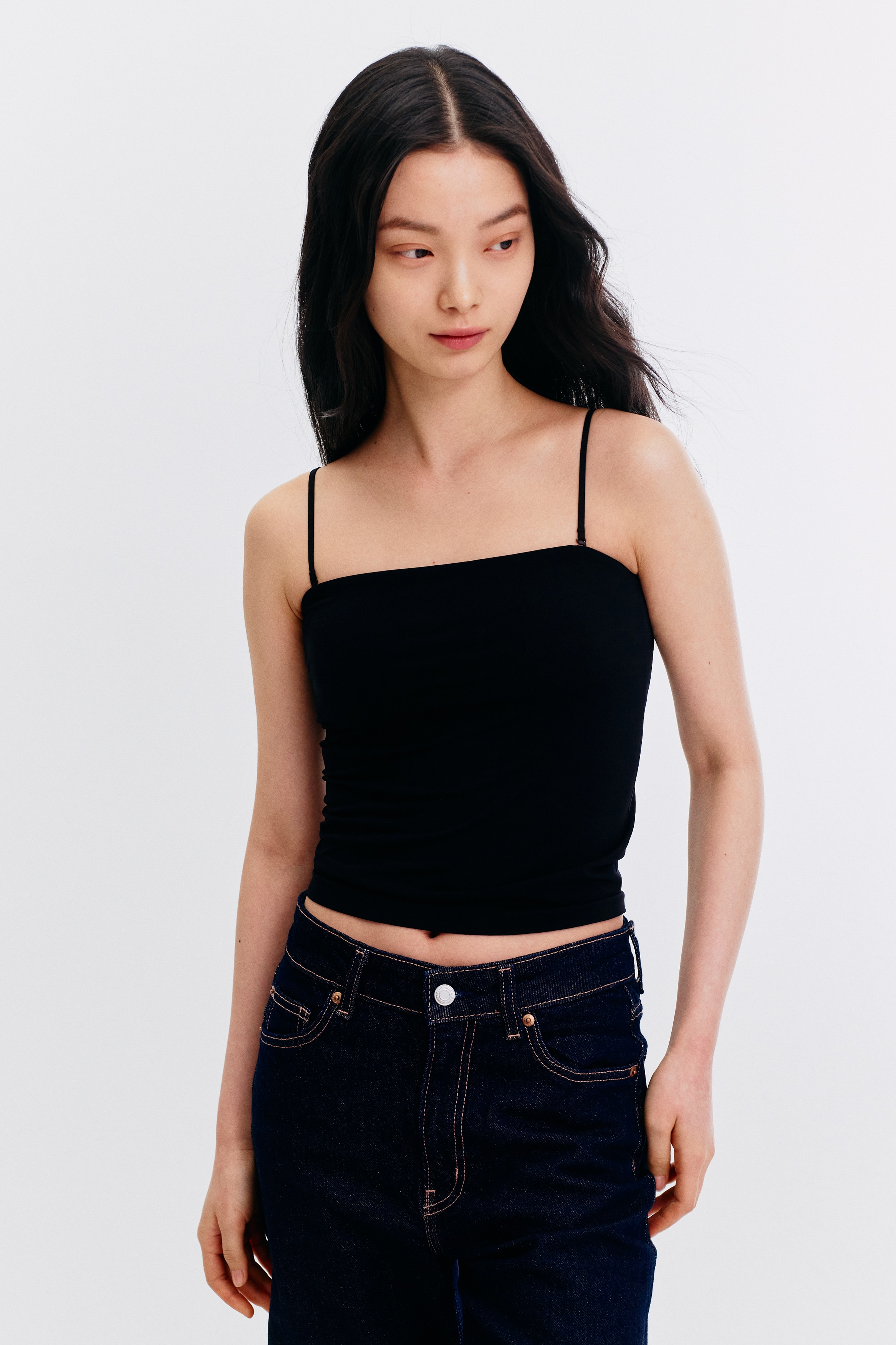 COOLMAX® Strappy top - Black/Brown/Greige