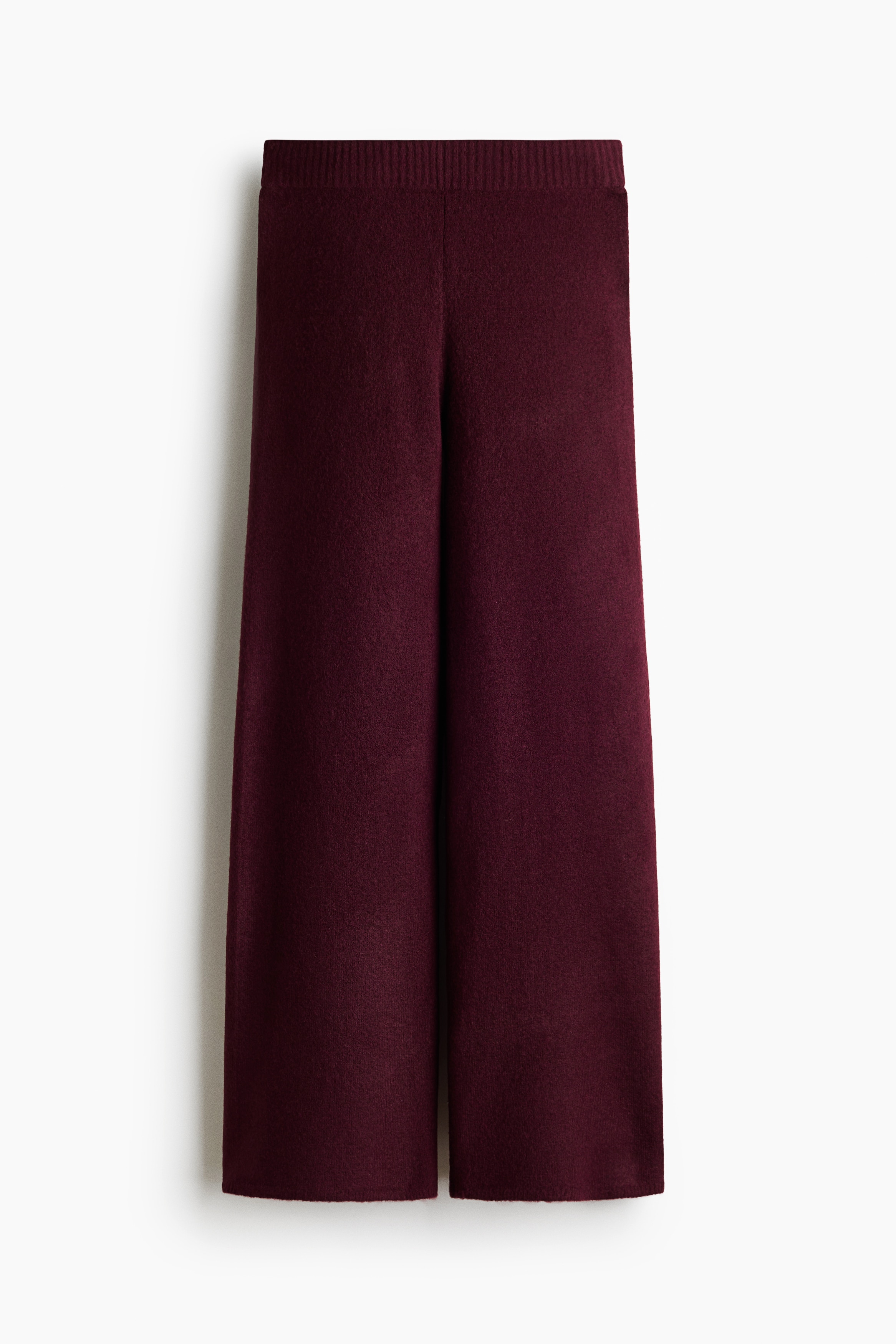 Wide-Leg Knit Pants - Burgundy/Dark gray melange/Dark brown/Light beige melange/Taupe melange/Light beige melange/Burgundy/Navy blue/Brown