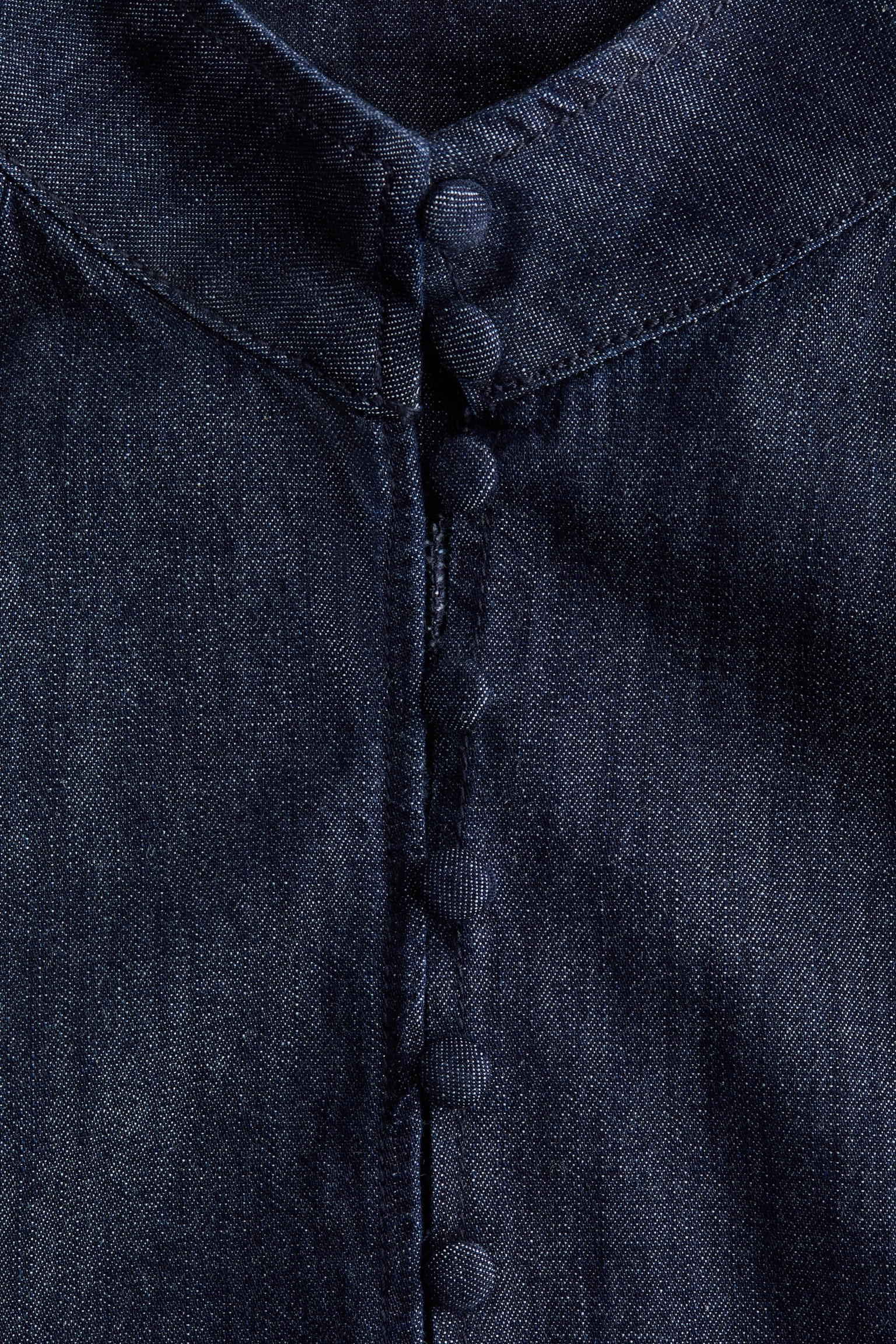 Tie-belt denim dress - Dark denim blue - 3