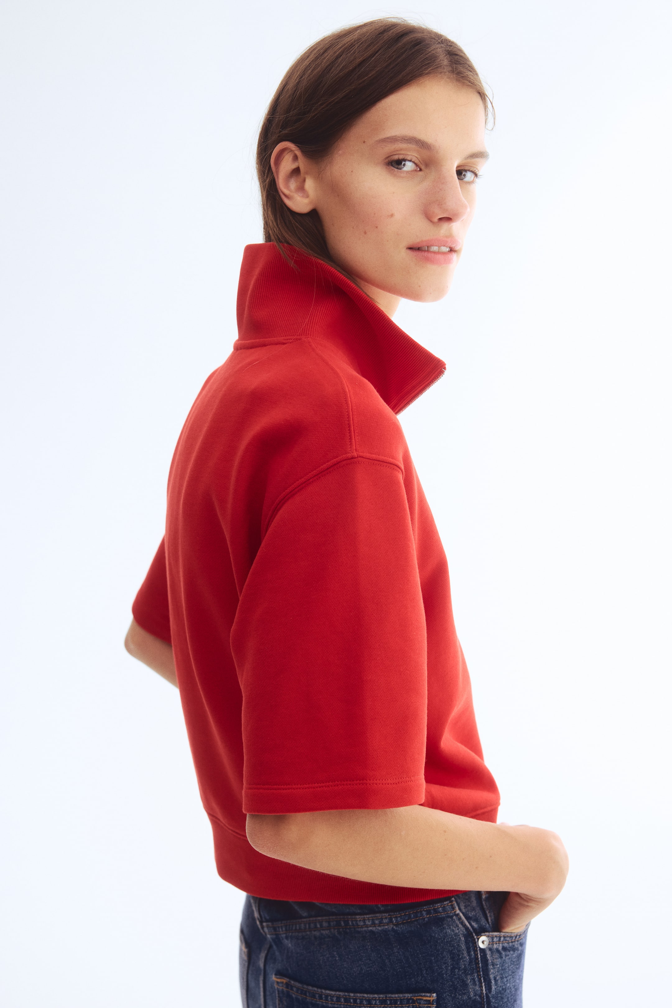 View larger image: Zip-top sweatshirt - Bright red - Ladies | H&M PH 3