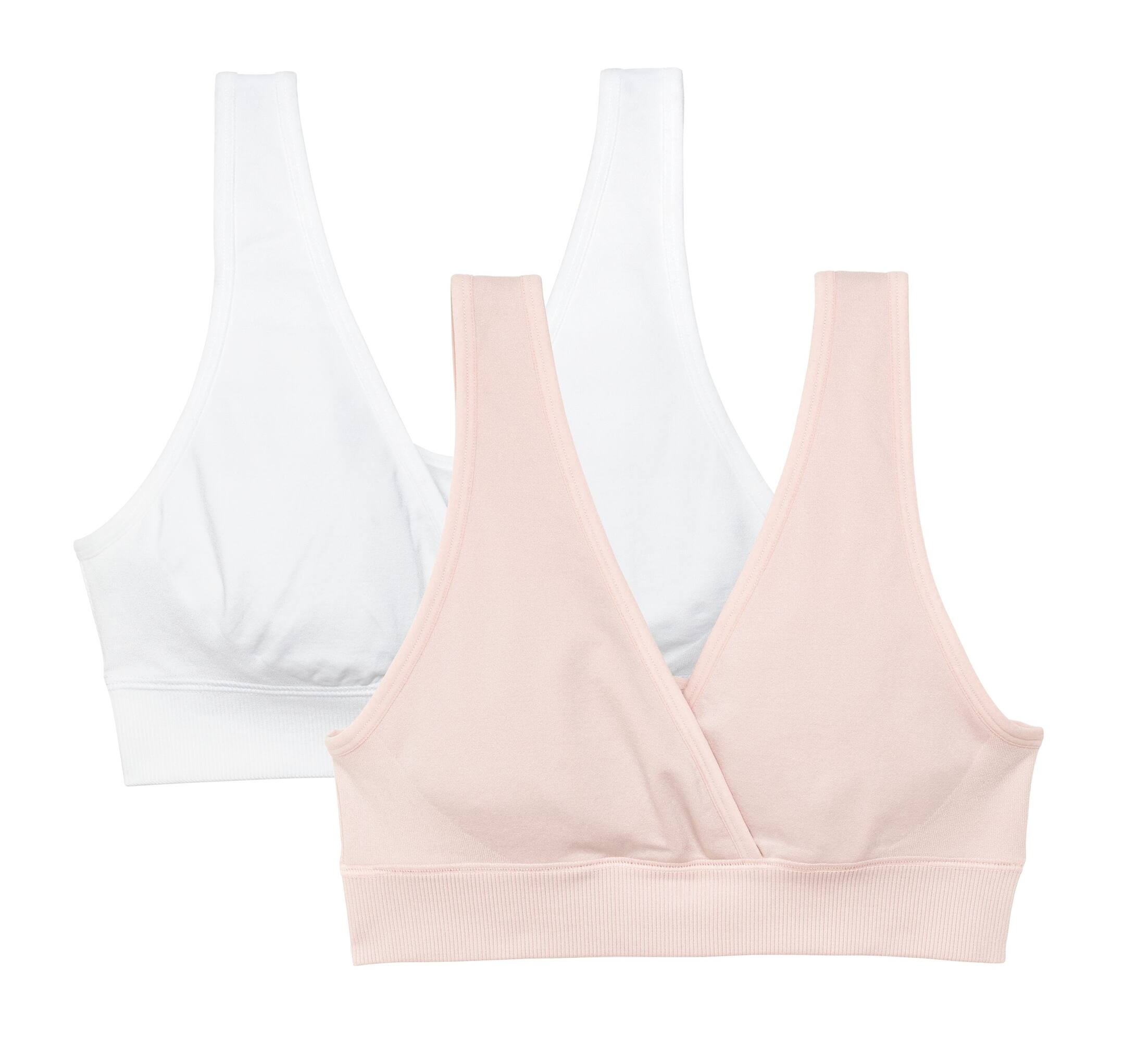 Visa större bild: MAMA 2-pack amningsbh - Vit/Puderrosa - DAM | H&M SE 1