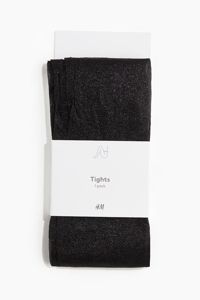 Glittery Tights - Black - 1