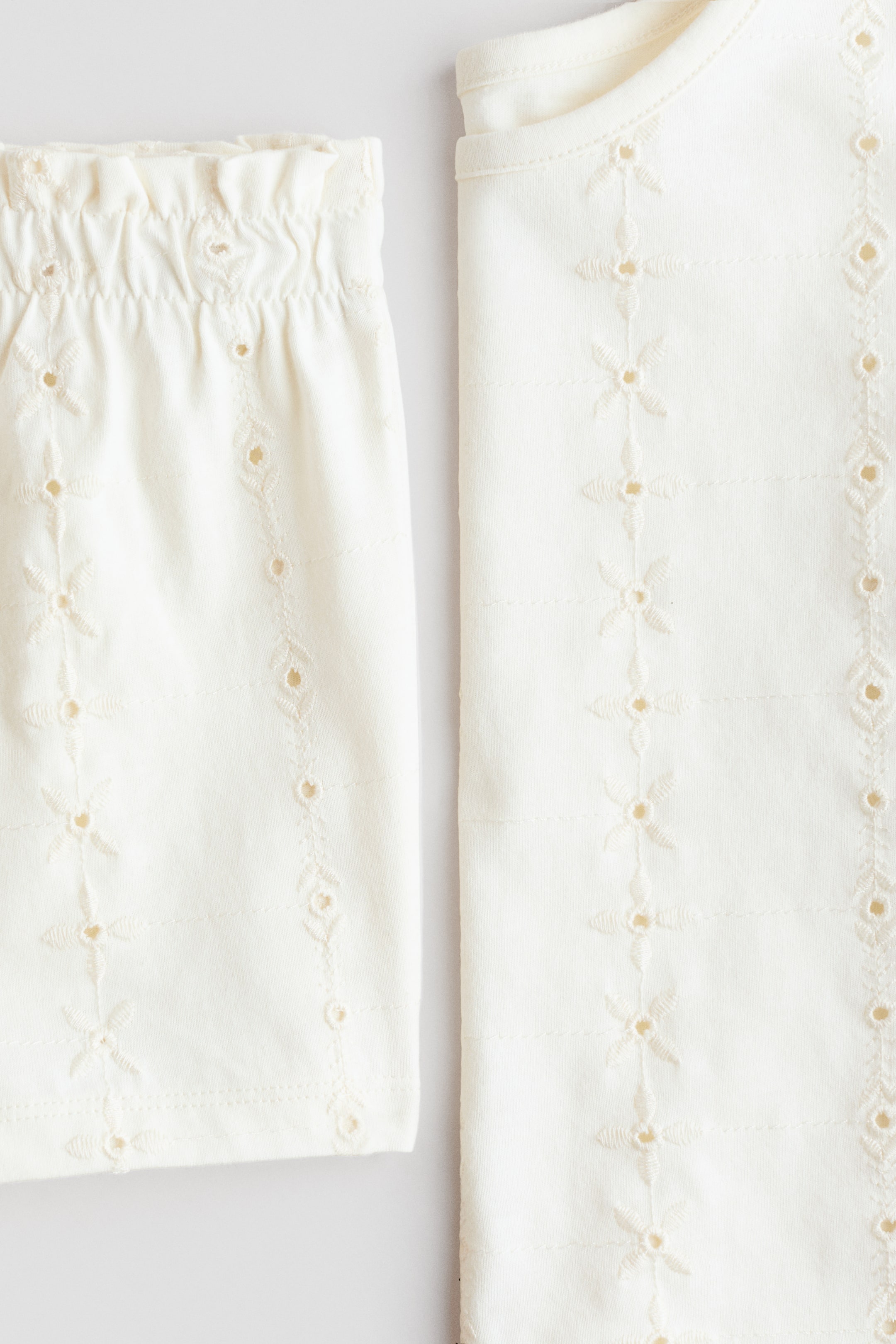 Ensemble 2 pièces avec broderie anglaise