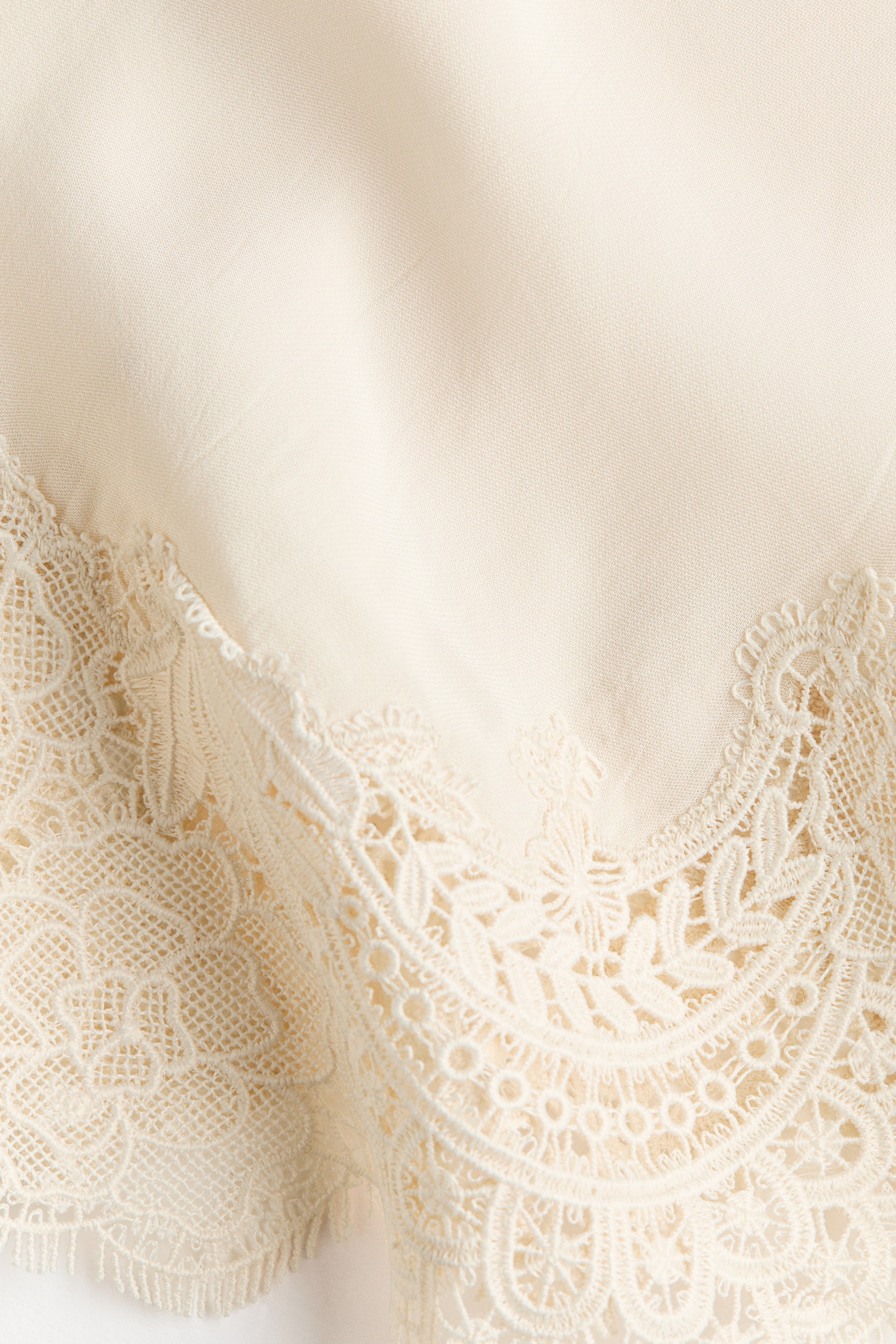 Lace-Trimmed Viscose Skirt