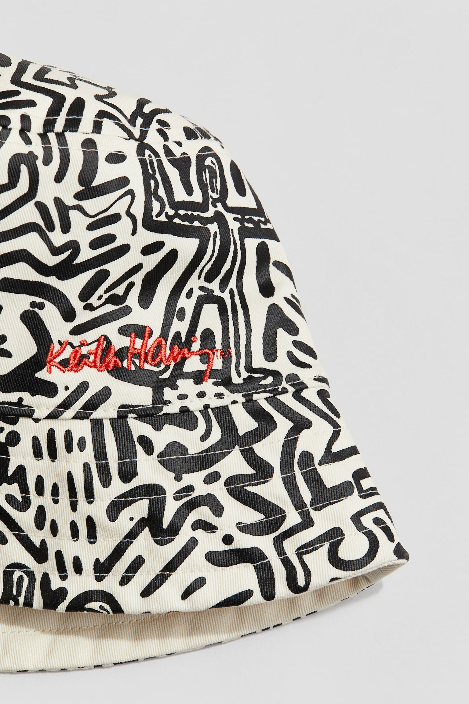 Printed twill bucket hat - Natural white/Patterned - 4