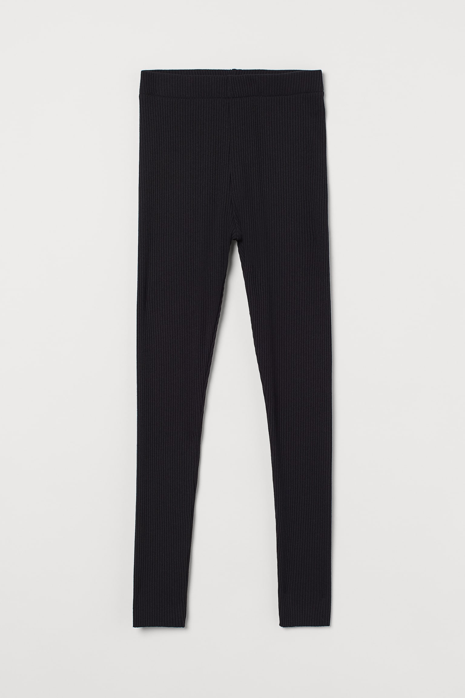 Rib Leggings - Black/Dark brown - 1