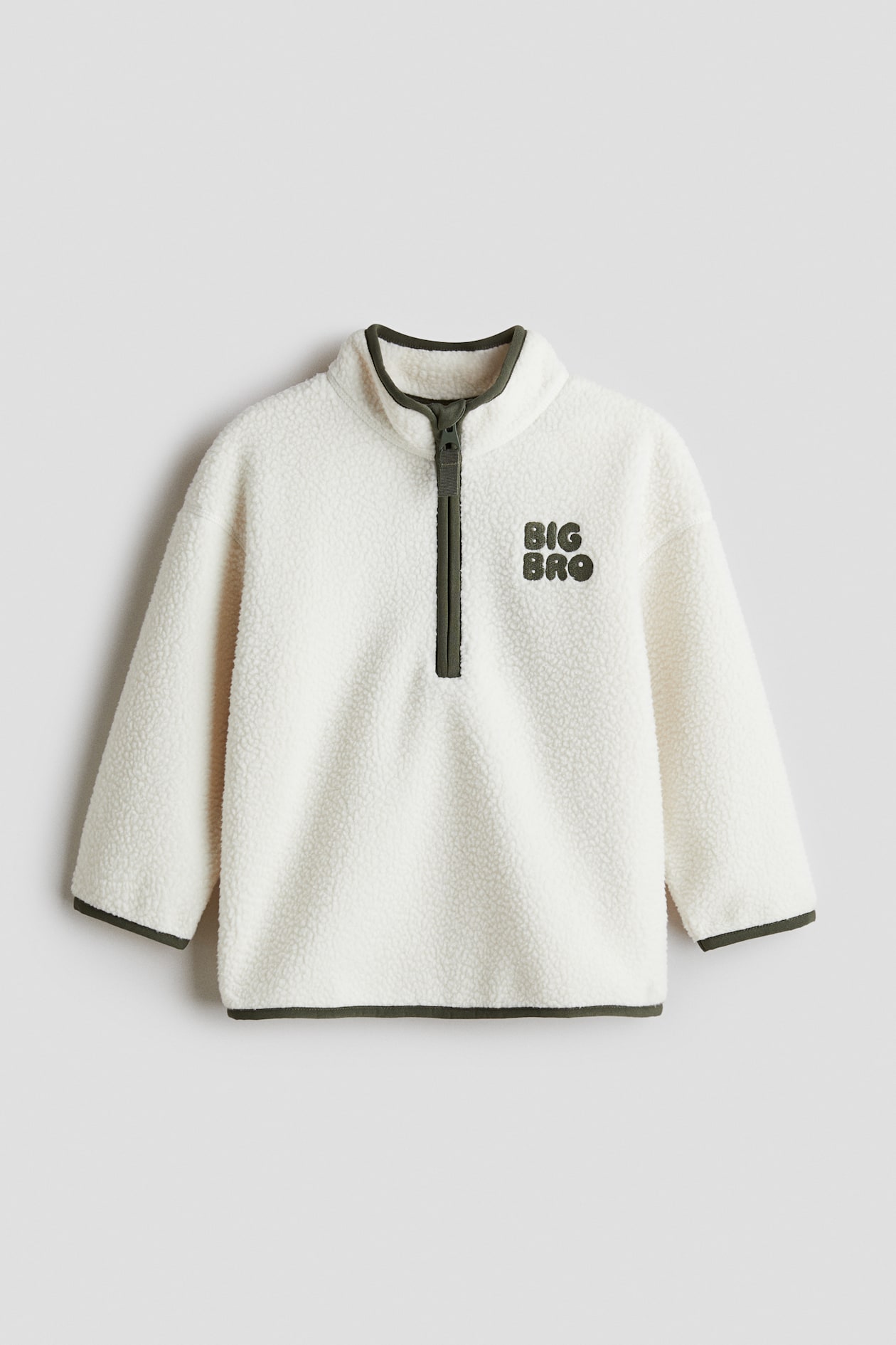 Sudadera de borreguito con media cremallera Blanco/Big bro