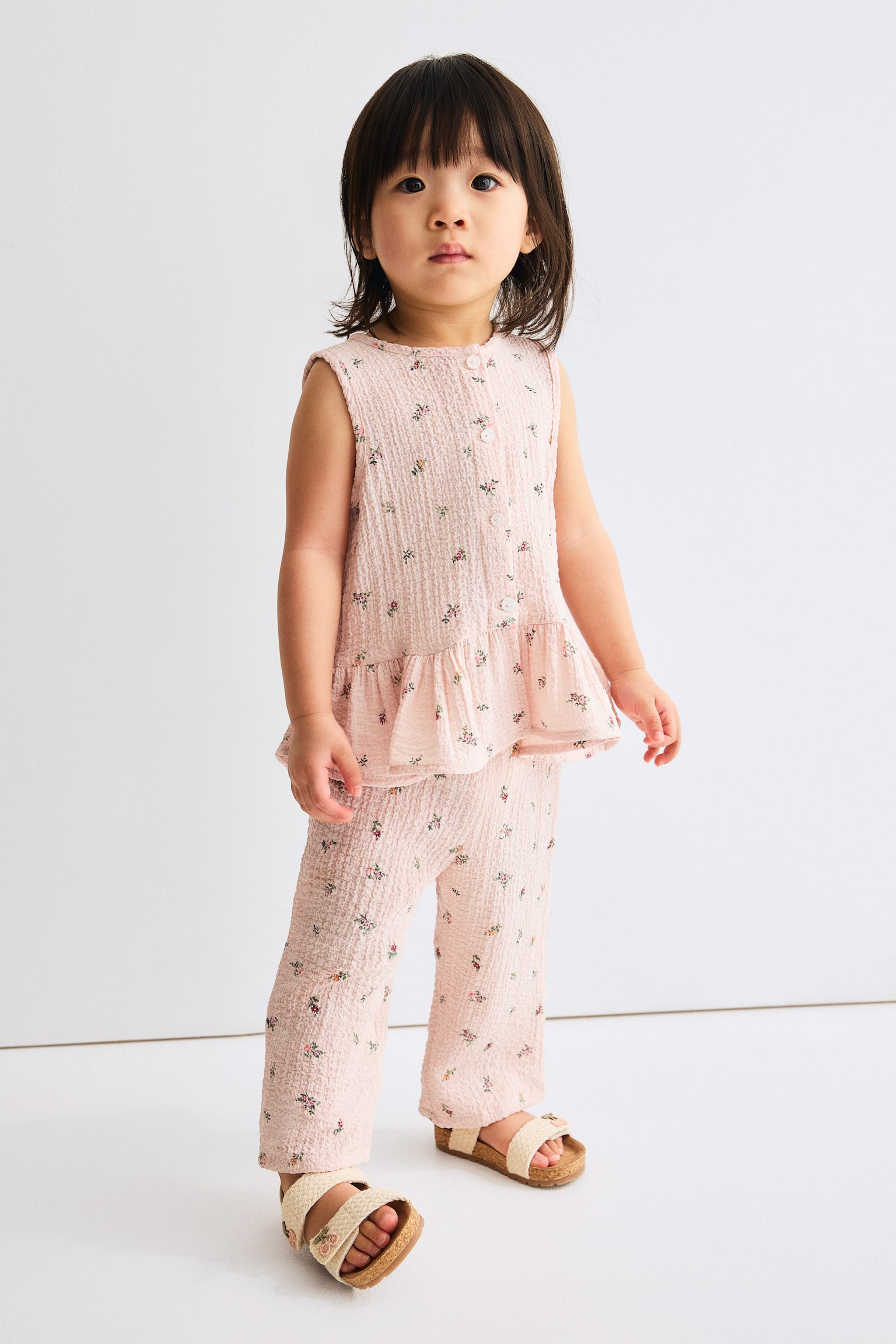 Conjunto de 2 piezas en sirsaca - Rosa claro/Floral/Azul claro/Floral/Blanco/Fresas - 5