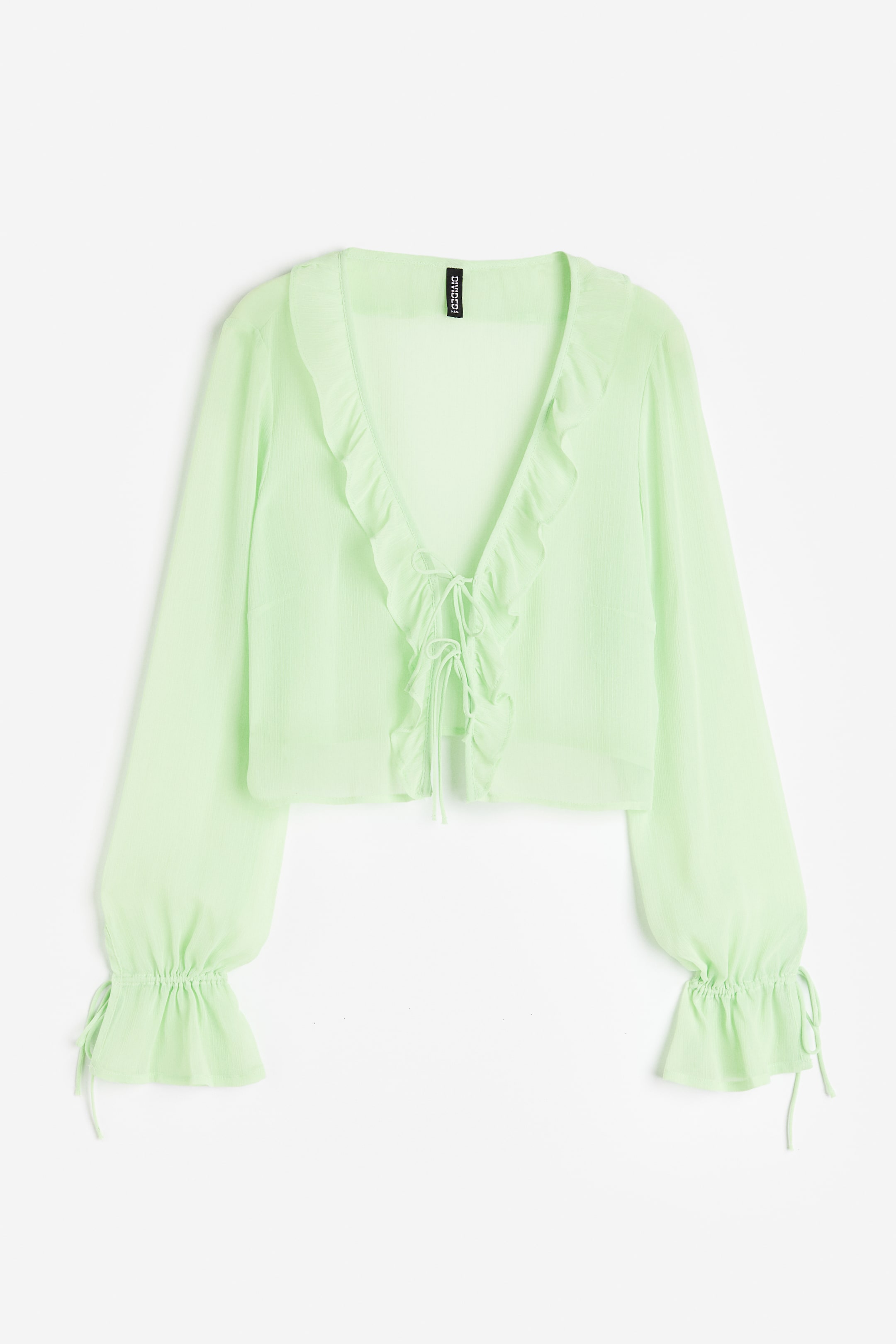 Ruffle-trimmed Crêped Blouse