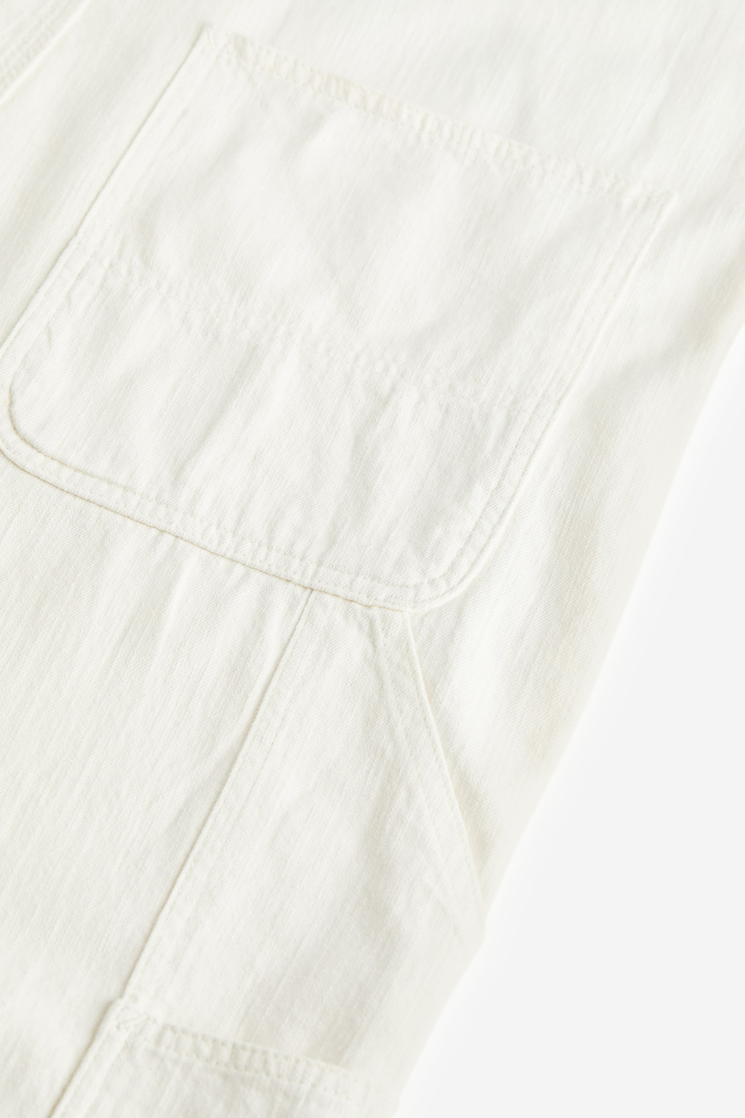 Relaxed Fit Linen-blend dungarees - Cream - 2