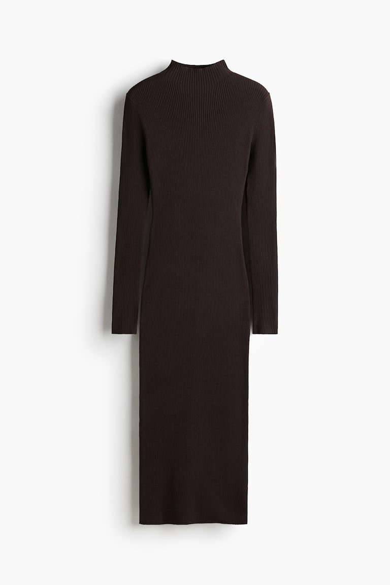 brown turtleneck sweater dress Women's Dark Rib-Knit Mock Audrey Smaltz: Fashion Icon best selling dresses sale You can ask me Size:31