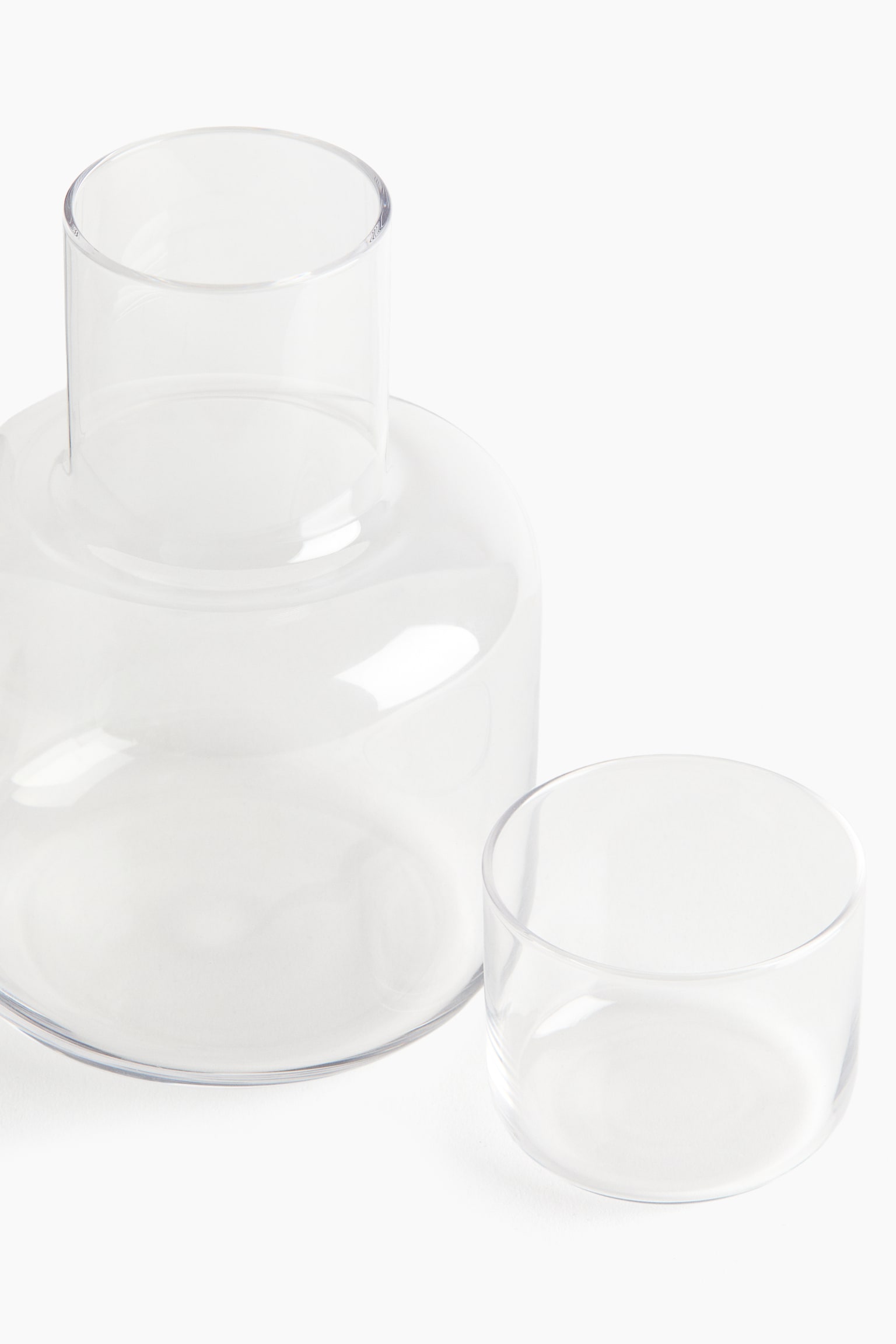 Bedside carafe and glass - Transparent/Light pink - 3