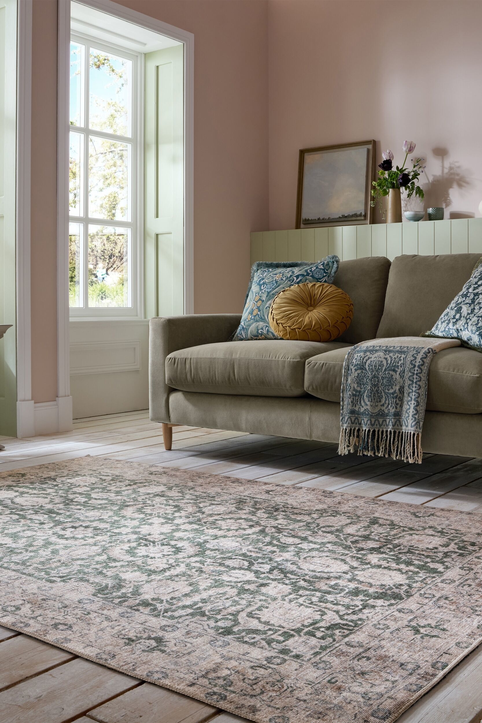 Tapis Traditionnel Lavable Beau - Vert