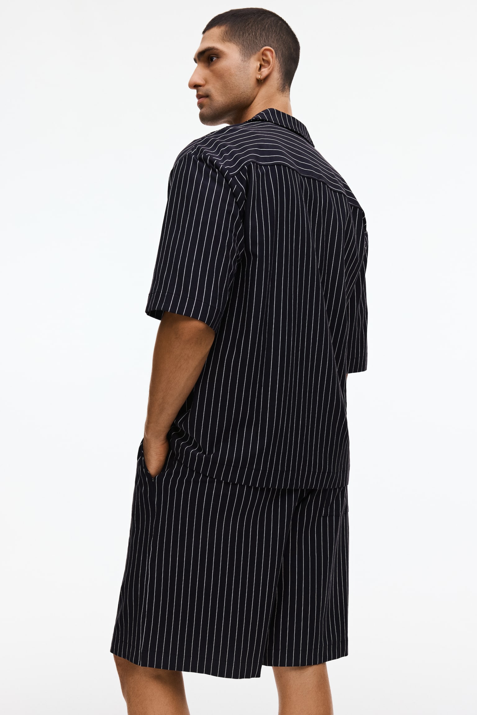 2-piece cotton loungewear set - Navy blue/Striped - 3