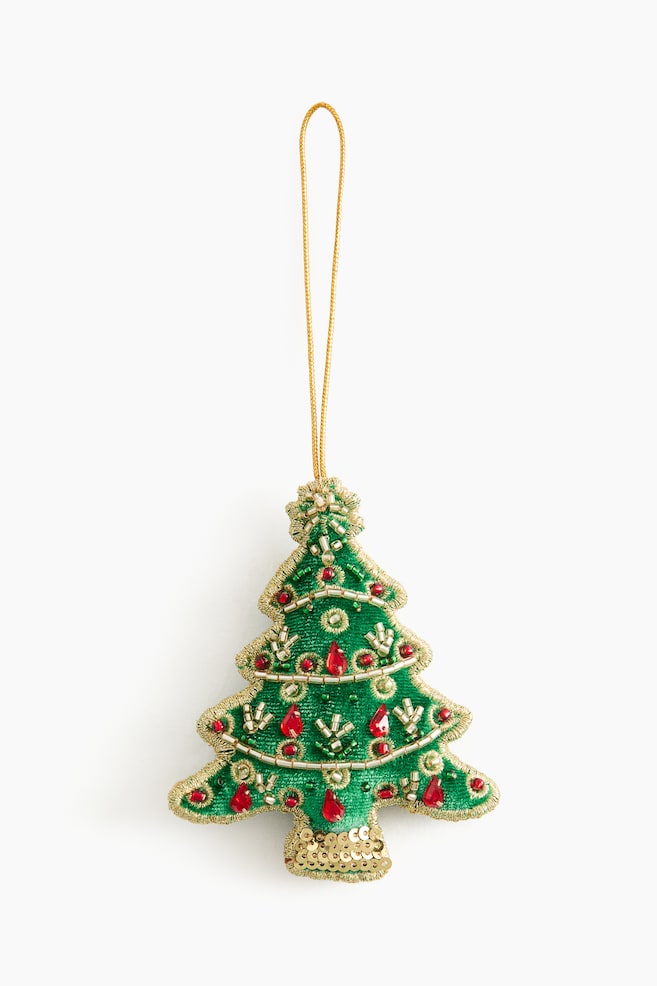Décoration embellie pour sapin de Noël - Vert/sapin de Noël/Rouge/homard/Blanc/coquille d’huître/Doré/verres/Blanc/cartes à jouer/Blanc/cygne/Doré/ananas/Rouge/voiture/Blanc/étoile/Vert/bonbon/Rouge/nœud/Argenté/nœud - 1