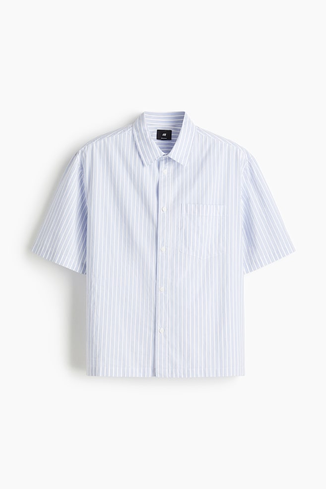 Regular-Fit Boxy Poplin Shirt - Light blue/striped - 1