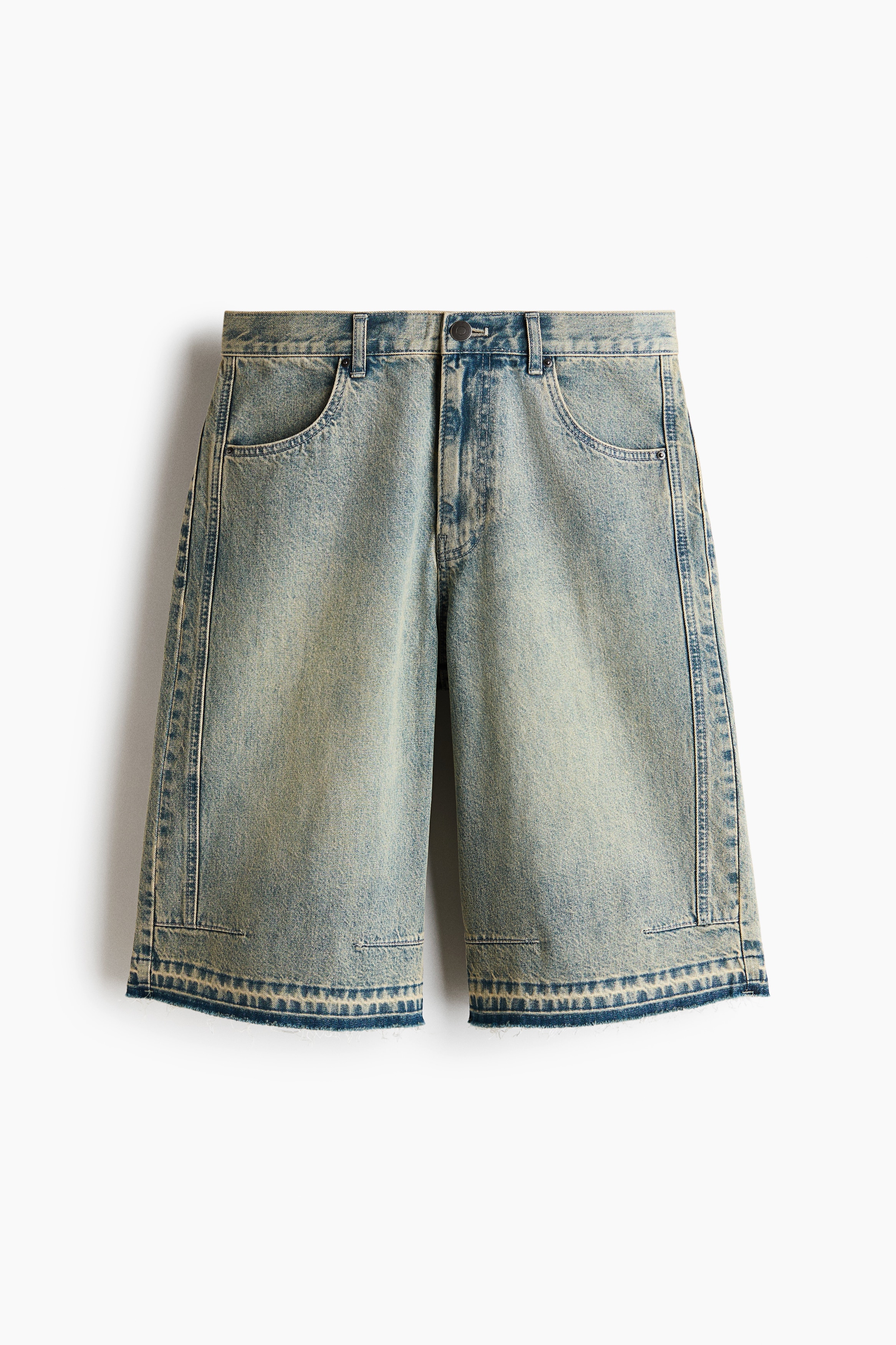 Loose Fit Denim shorts - Dusty denim blue/Denim black