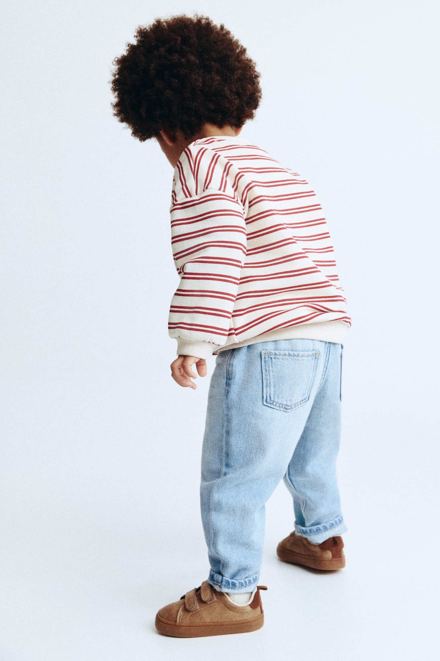 Cotton jeans - Denim blue/Light beige/Denim blue - 3