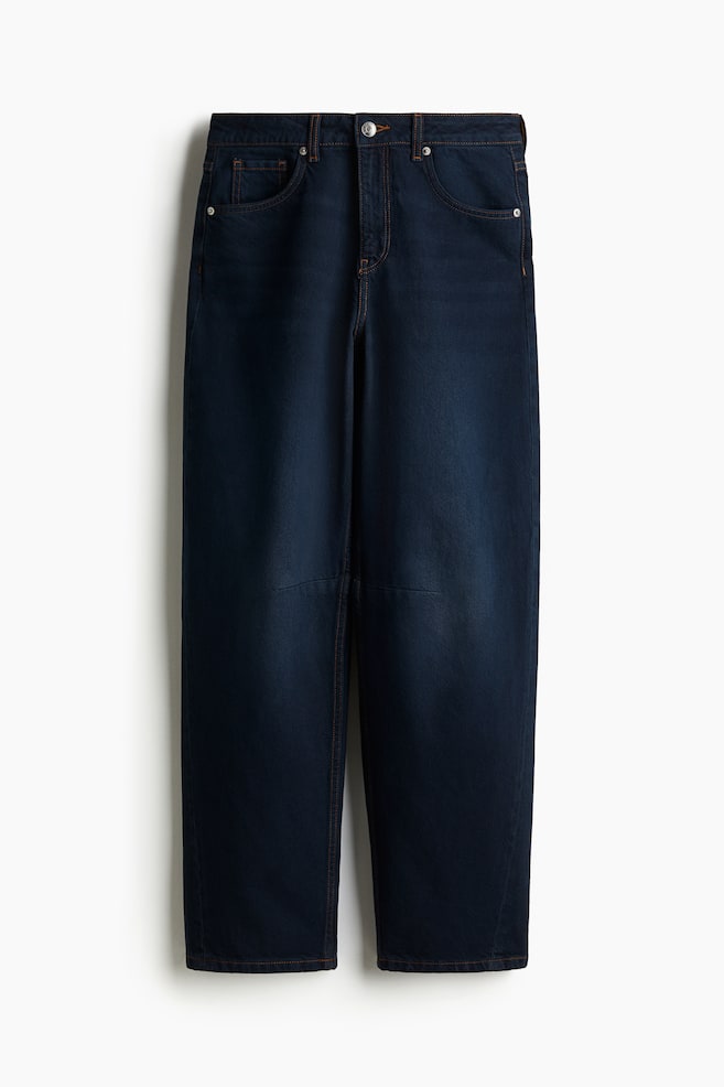 Barrel Regular Jeans - Albastru-denim închis - 1