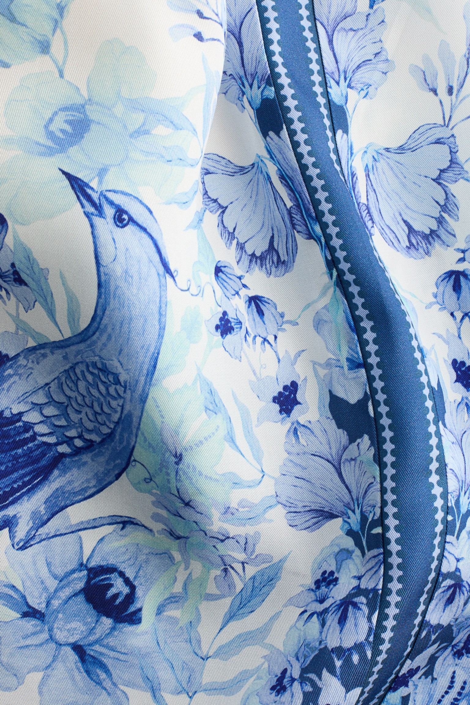 Printed lyocell trousers - Cream/Blue floral - 4