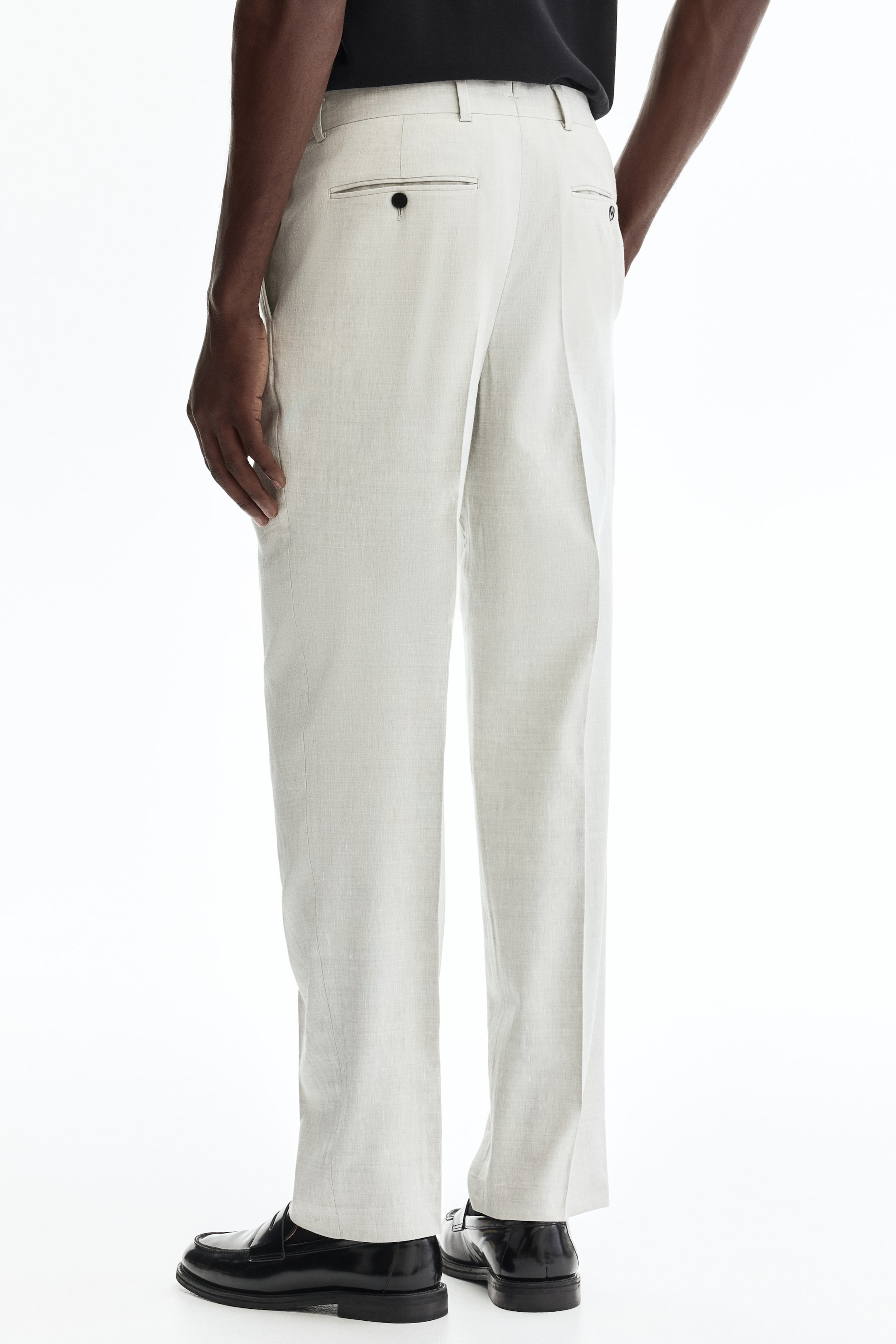 Pantalon d'habit classique en lin mélangé