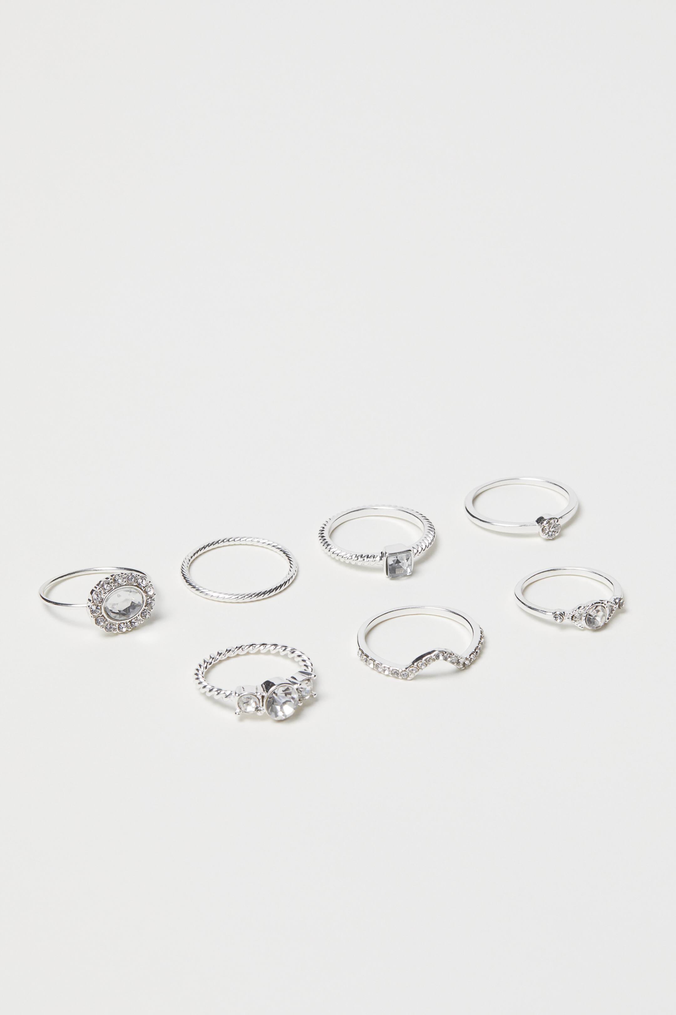 View larger image: 7-pack rings - Silver-coloured - Ladies | H&M 1