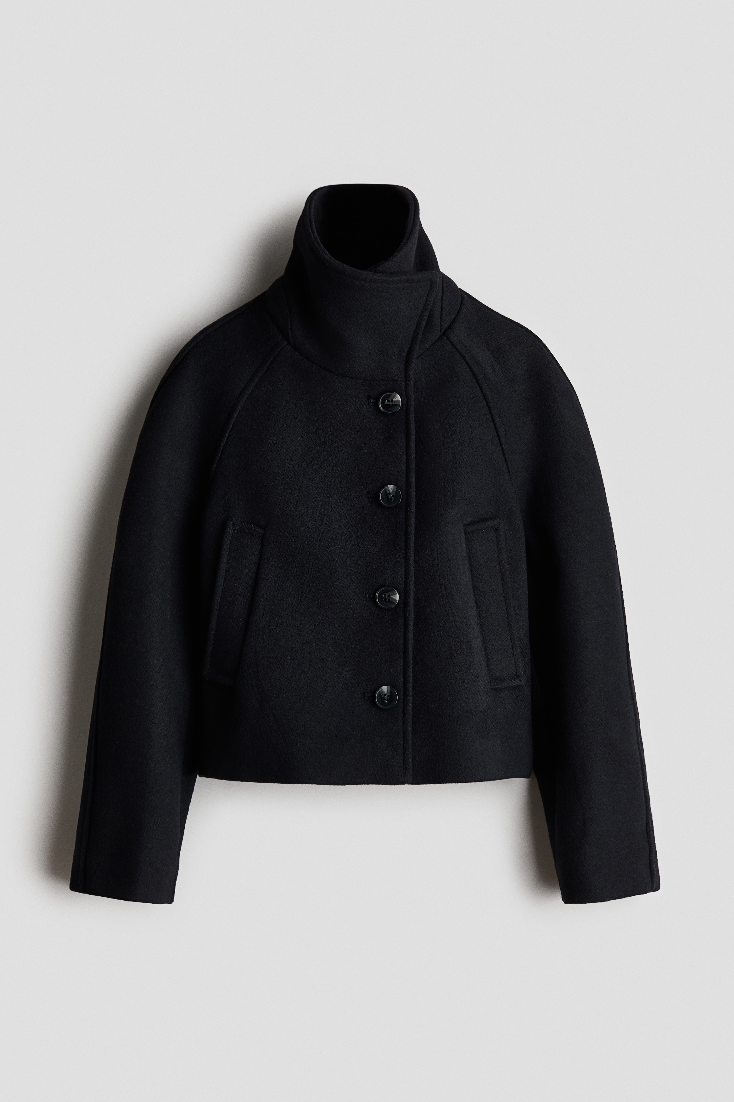 Jacke mit Trichterkragen - Marineblau/Hellbraun
