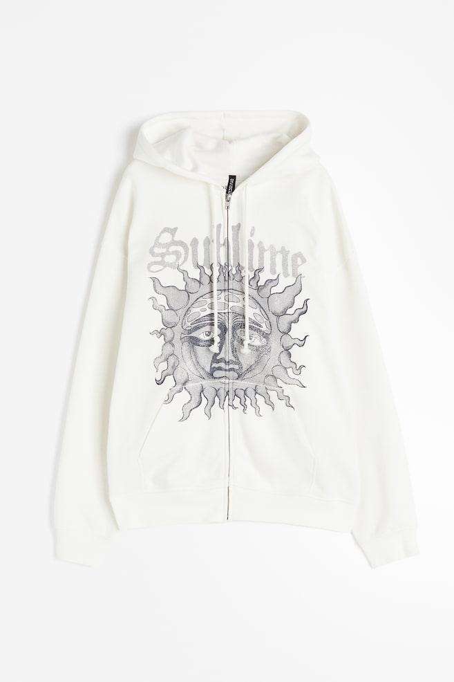 Oversized printed zip-through hoodie - Cream/Sublime/Light beige/UCLA - 2