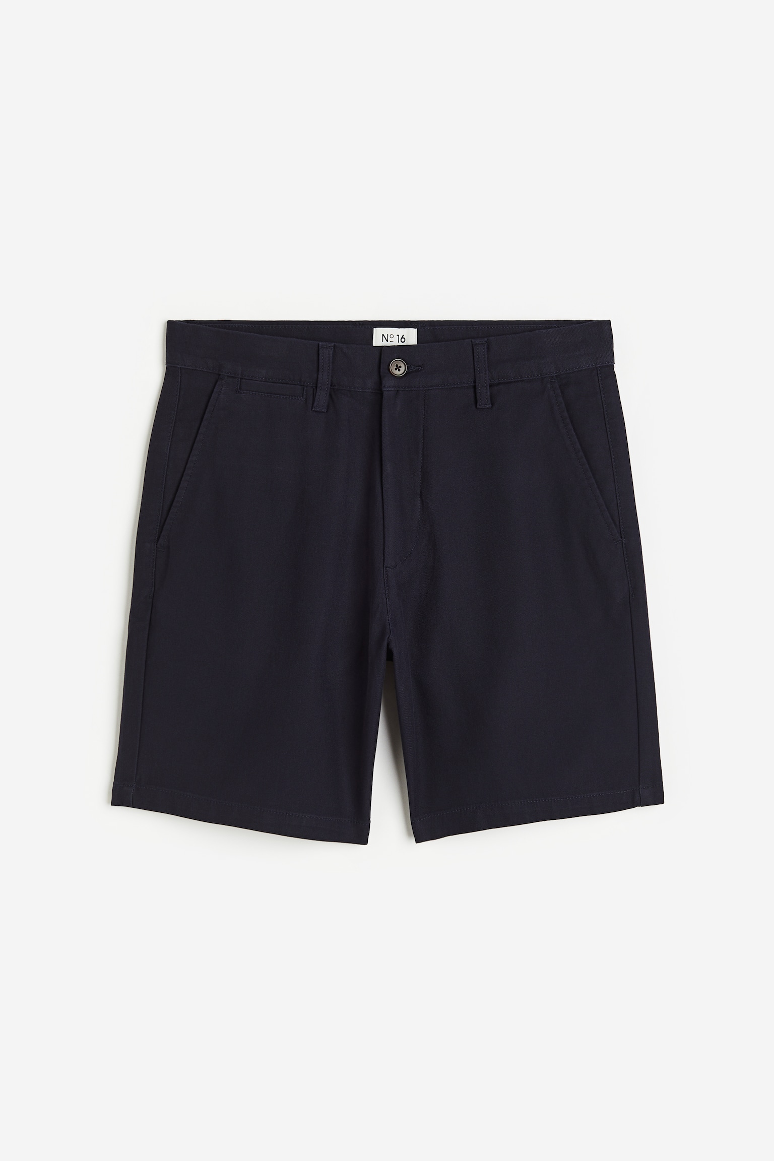 Regular Fit Cotton chino shorts - Navy blue/Beige - 1