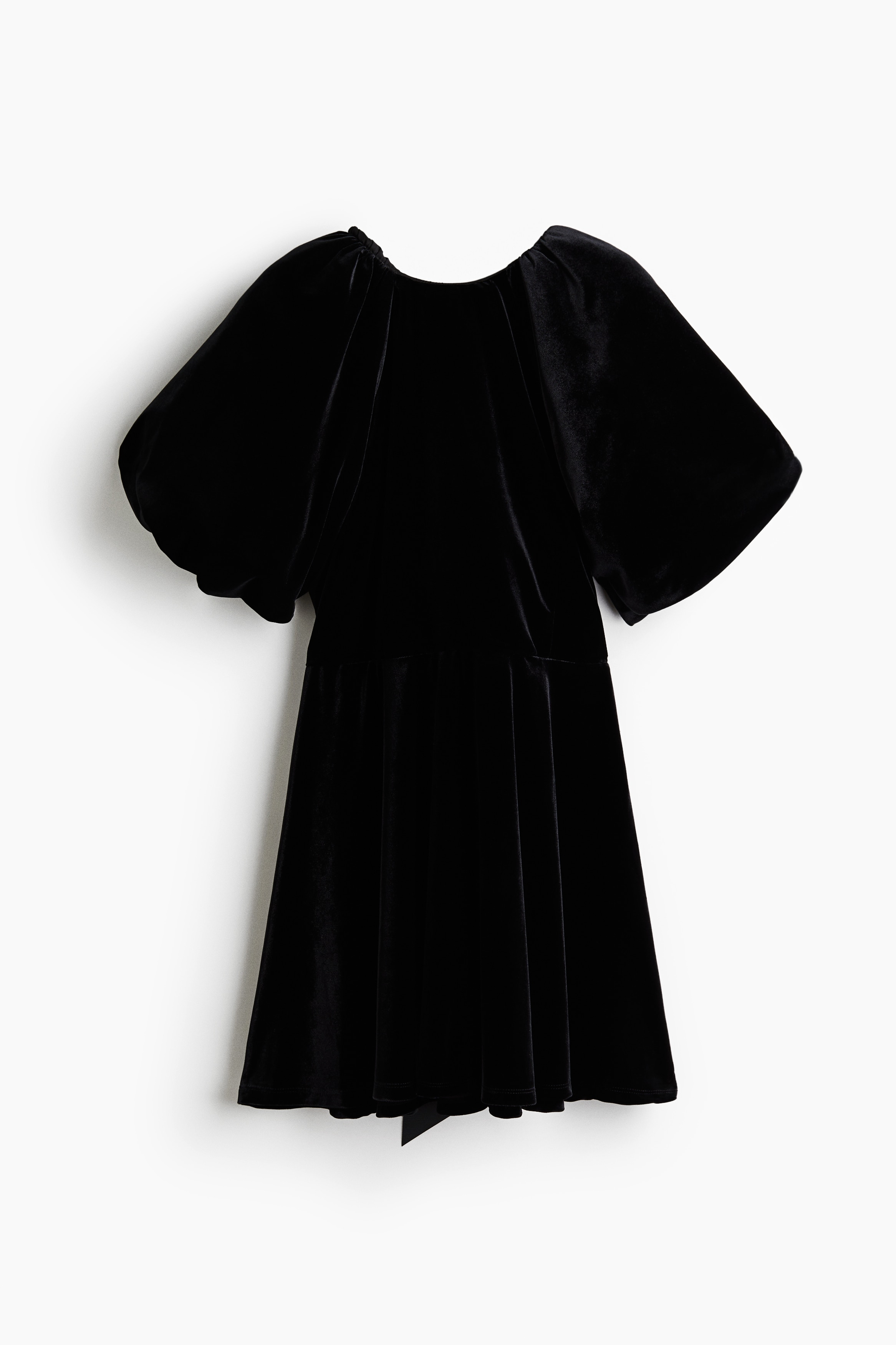 H & M - Kleid mit Ballonärmeln - Schwarz - Damen