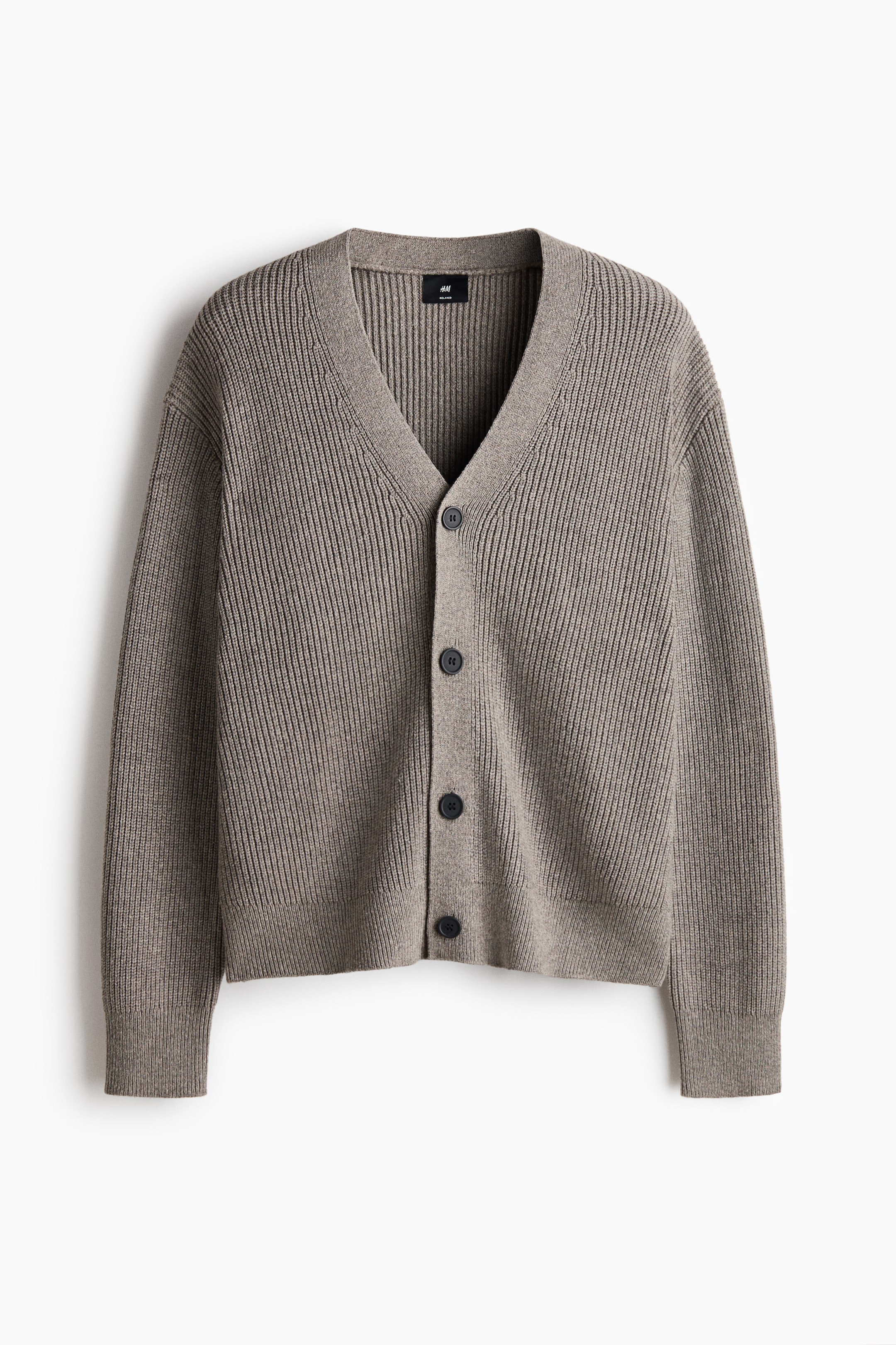 View larger image: Relaxed Fit Rib-knit cardigan - Mole - Men | H&M IN 1