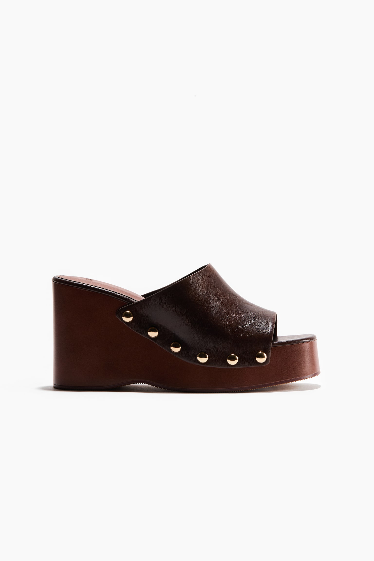 Sandalias de tacón puente - Café oscuro