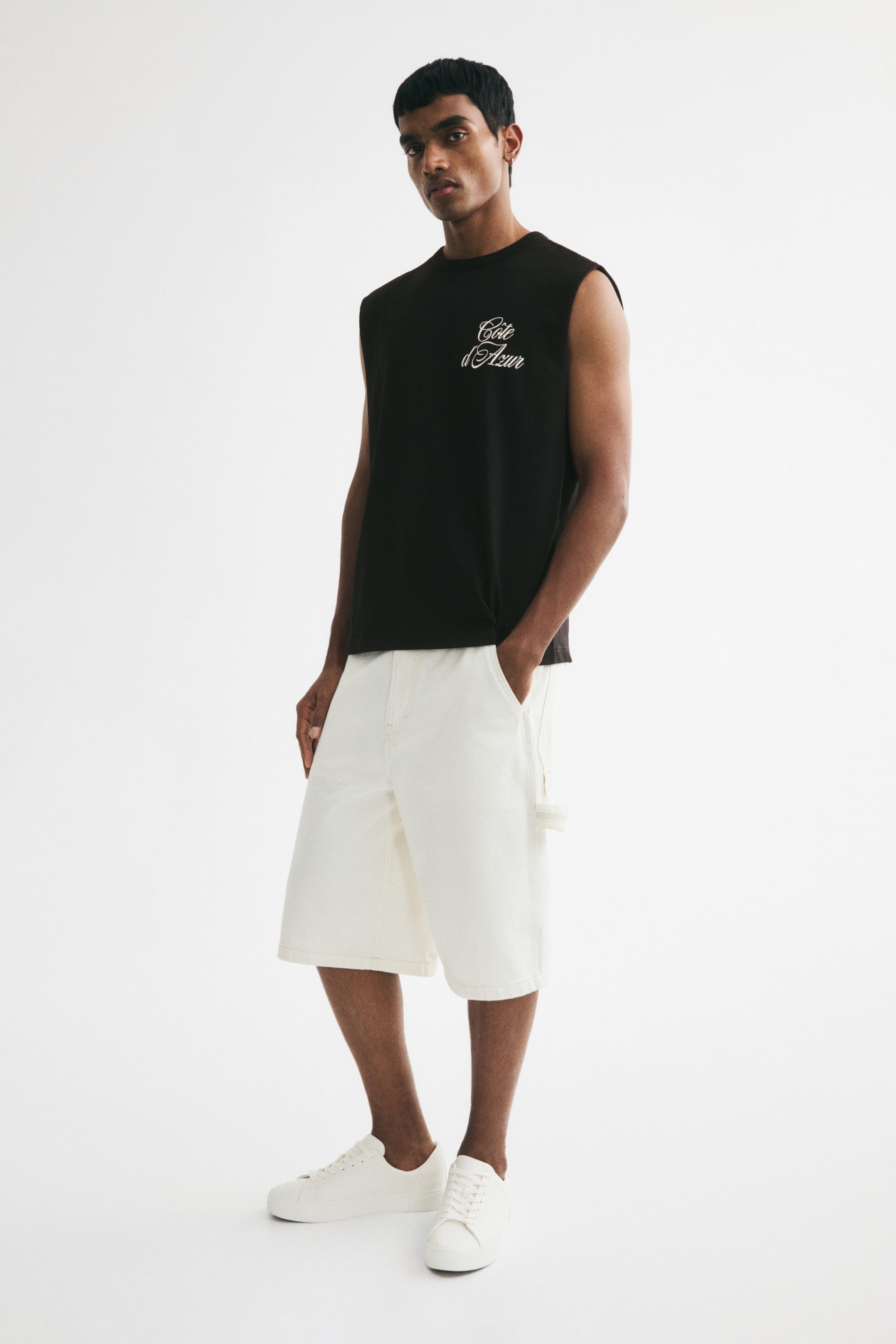 Мужские футболки H&M Loose-Fit Printed Sleeveless T-Shirt — фото 6