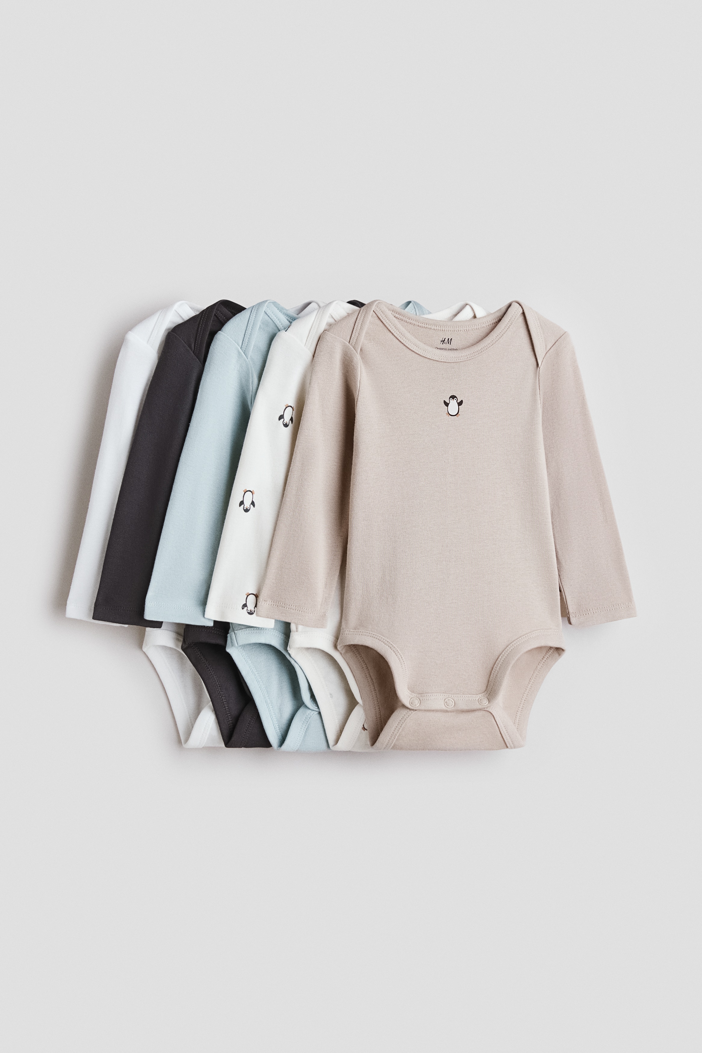 5-pack Long-sleeved Bodysuits - Beige/patterned - Kids | H&M US