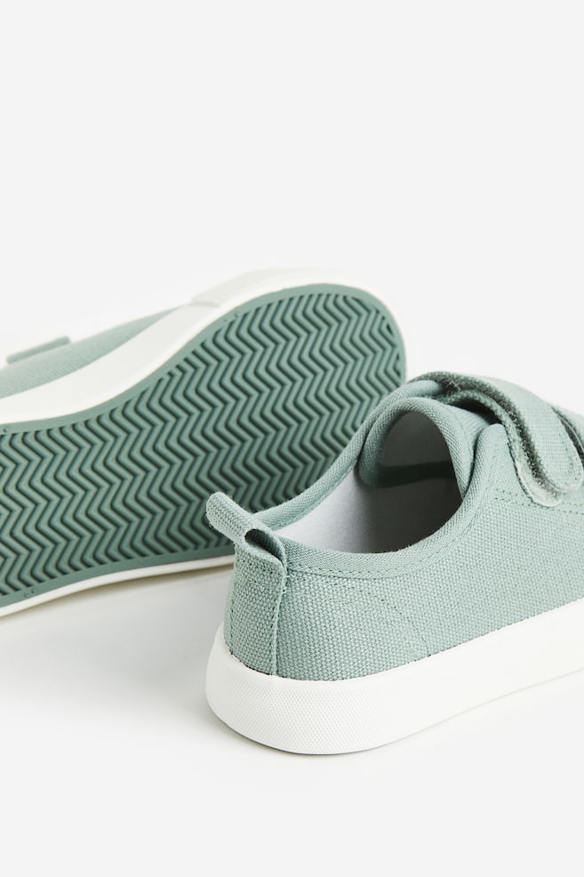 Sneakers in tela - Verde salvia/Blu denim/Nero/quadri/Marrone scuro - 5