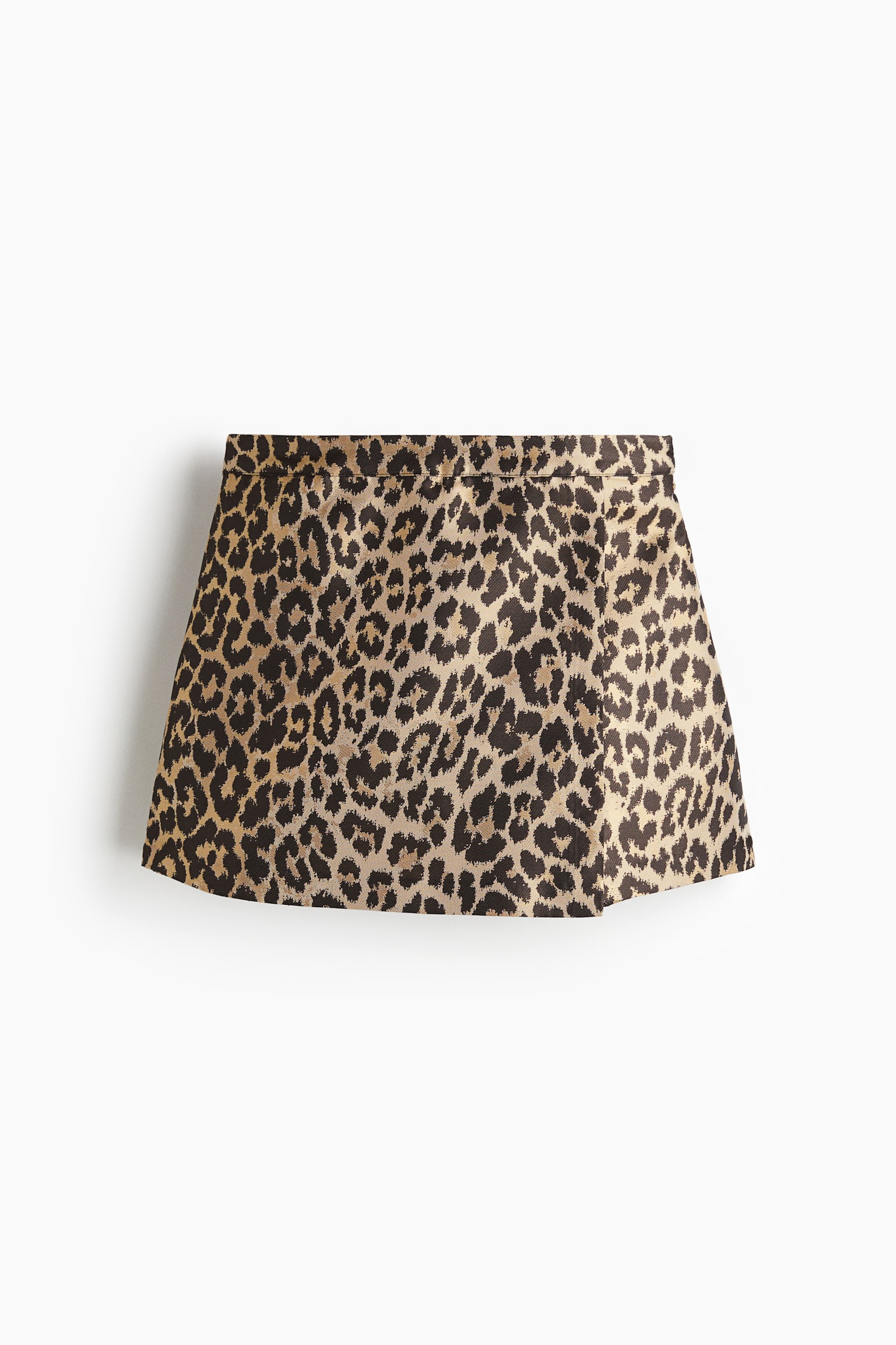 Женская юбка-шорты H&M Wrap Skort, цвет: Бежевый / Леопардовый с принтом — фото 1