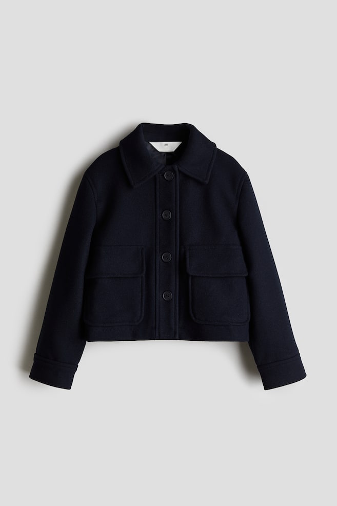 Felted Jacket - Navy blue/Black/Beige melange - 1