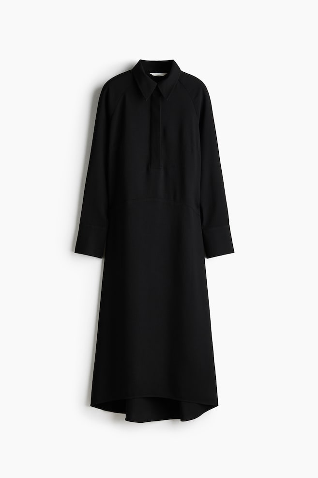 Blusenkleid - Schwarz/Weinrot - 1