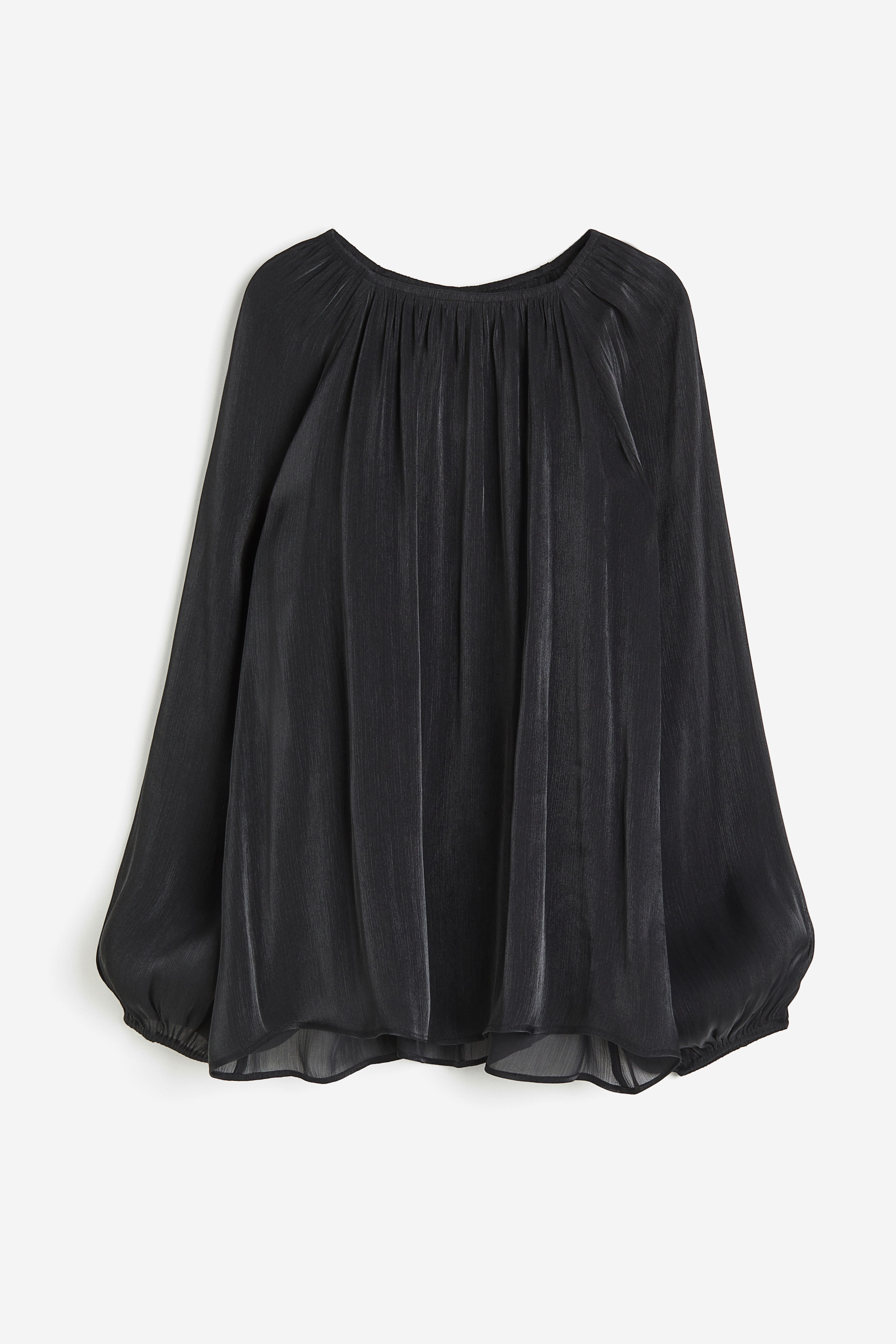 Oversized sheer blouse Black Ladies H M IE